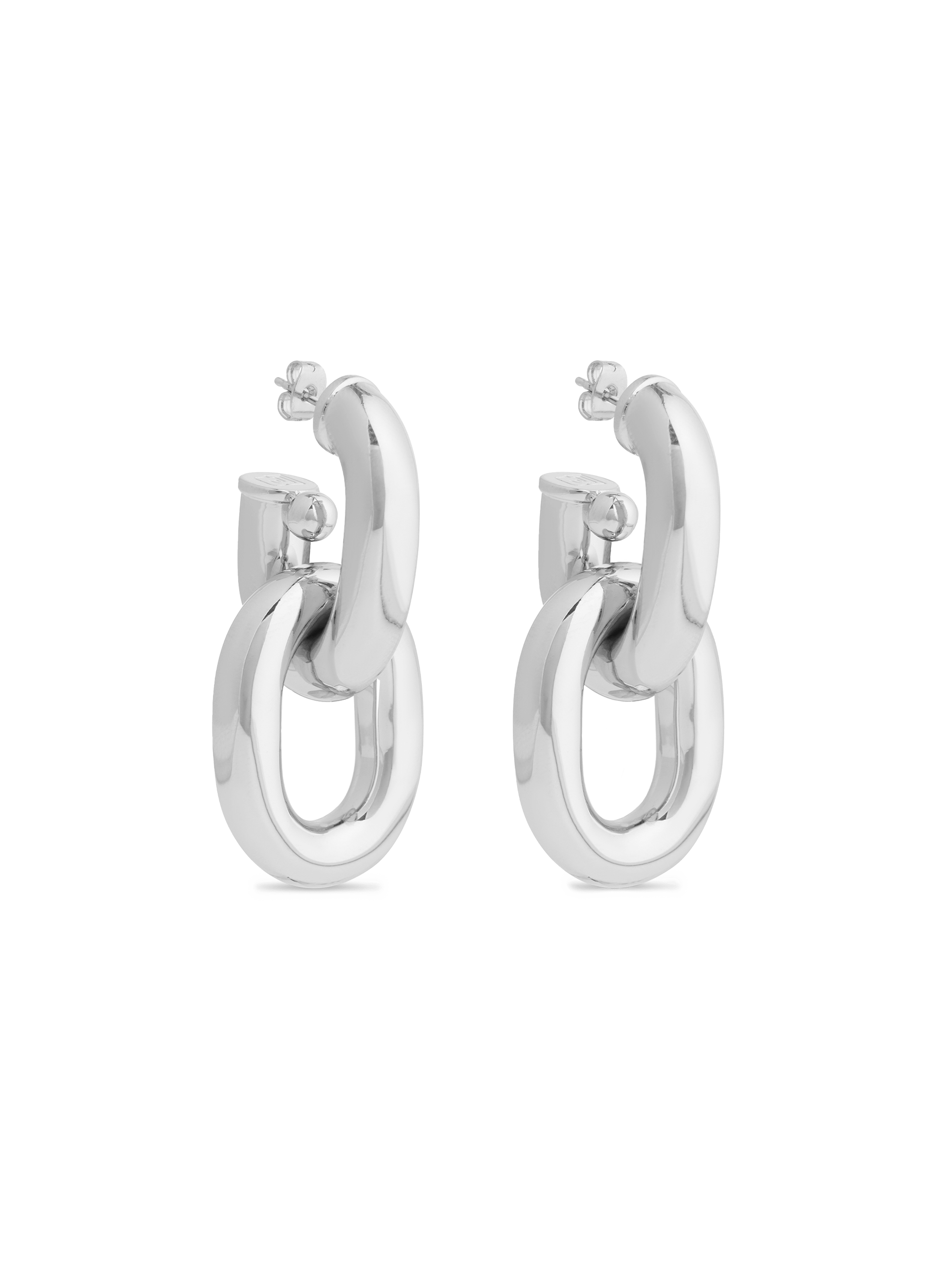Brass clip-on Earrings RABANNE Silver