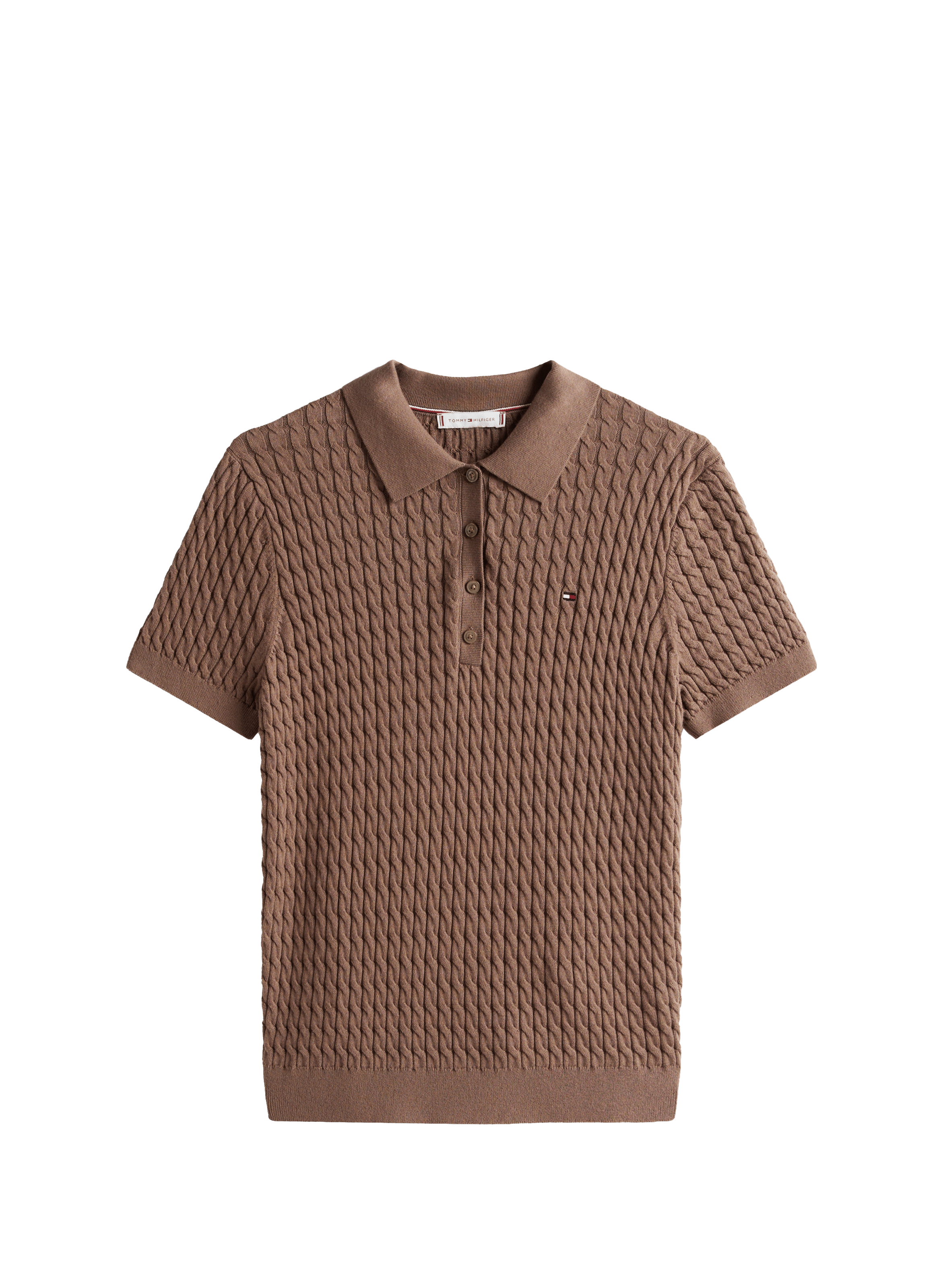 Twisted cotton polo TOMMY HILFIGER Brown