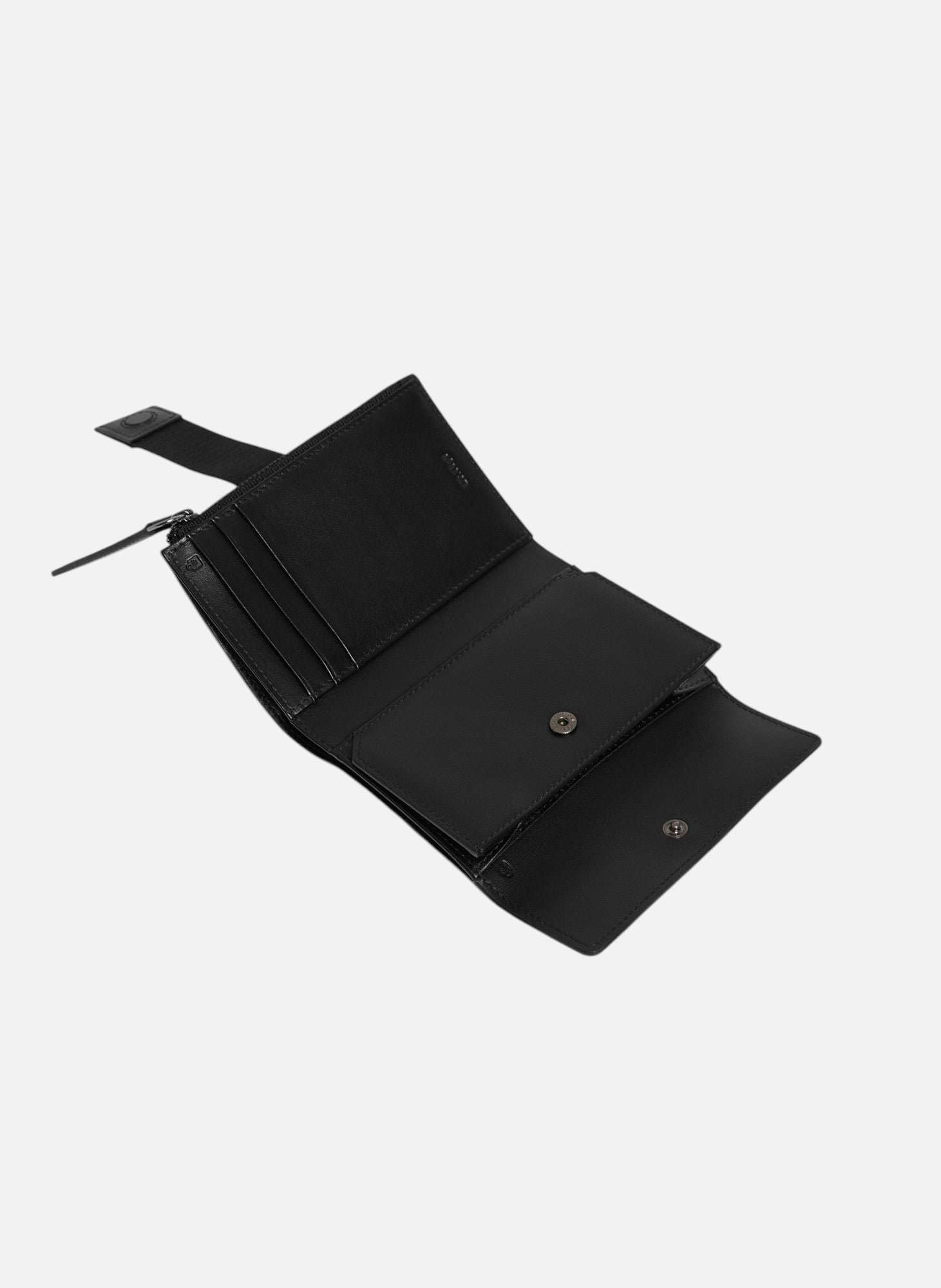 Porte cartes noah en cuir grain buffle et cuir lisse Noir