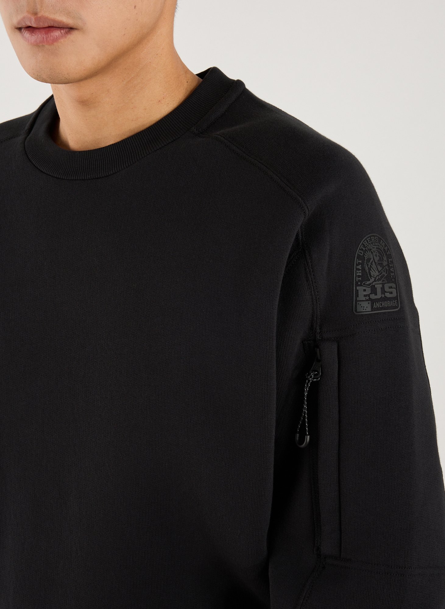 Pull col rond en coton mélangé PARAJUMPERS Noir