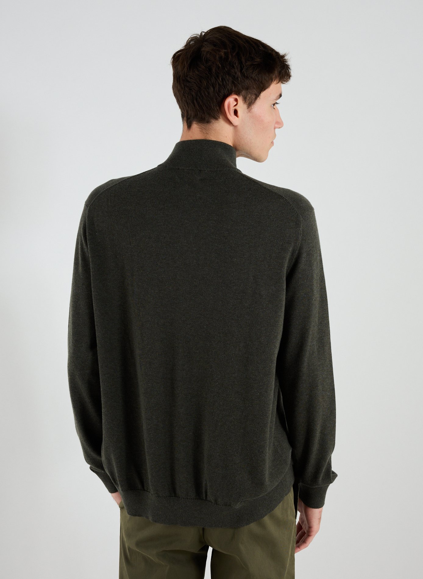 Cotton high-neck jumper HACKETT Green