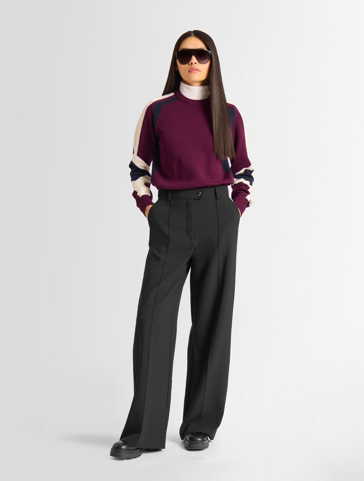 FUSALP Pantalon noaleri coupe ample Noir