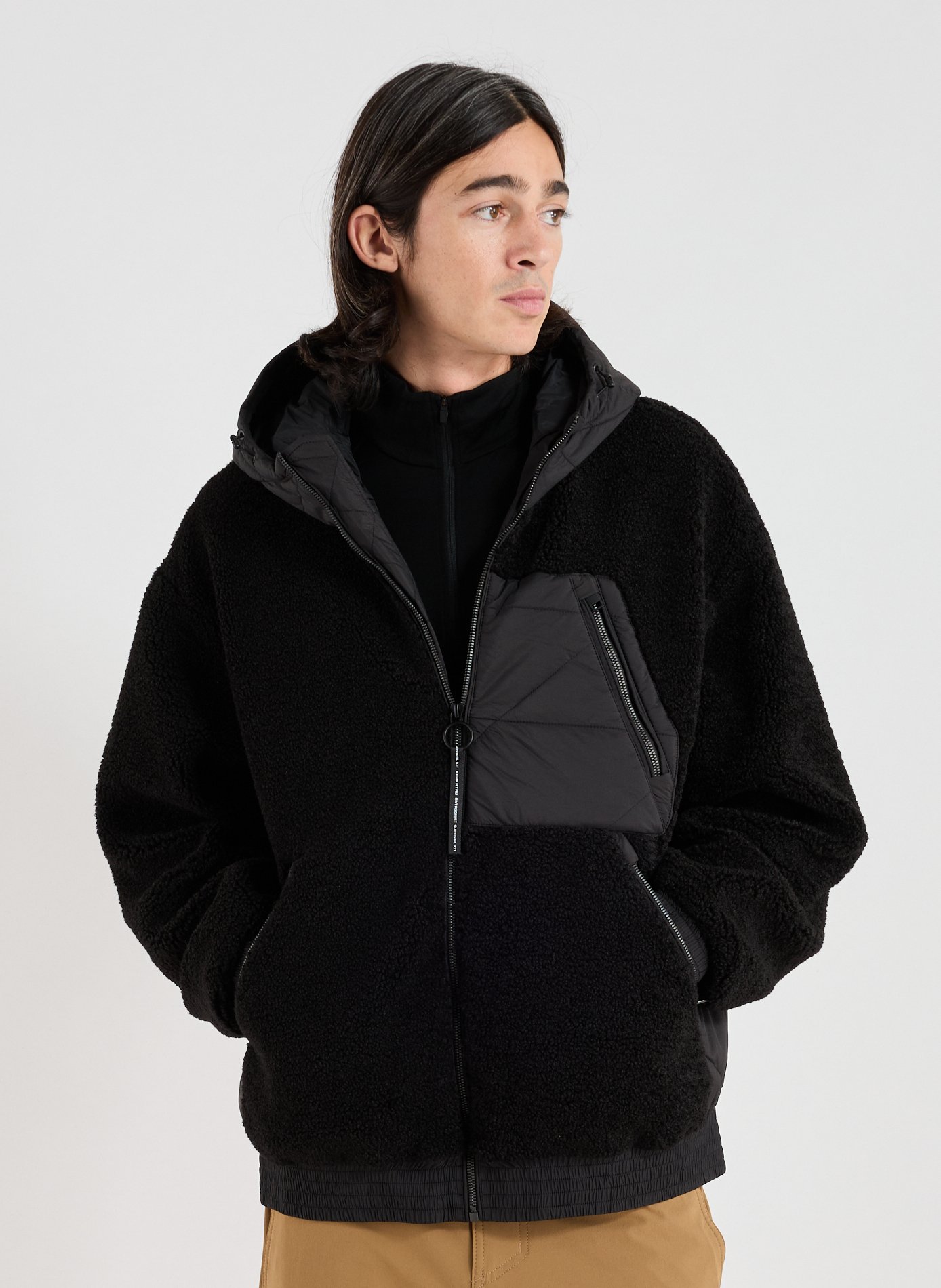 KRAKATAU Oversized Hooded Parka Black