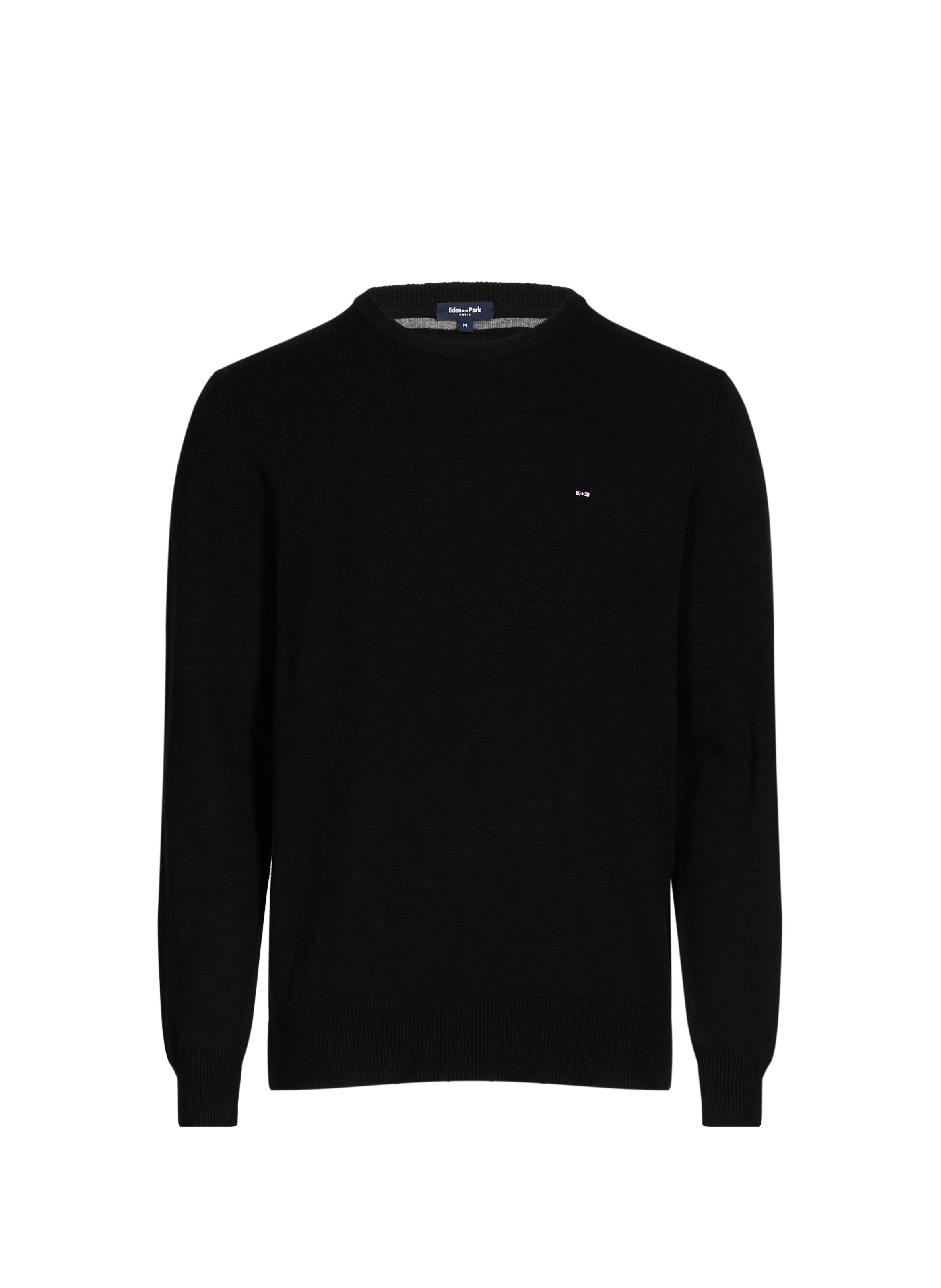 EDEN PARK Round neck wool and cotton sweater Black