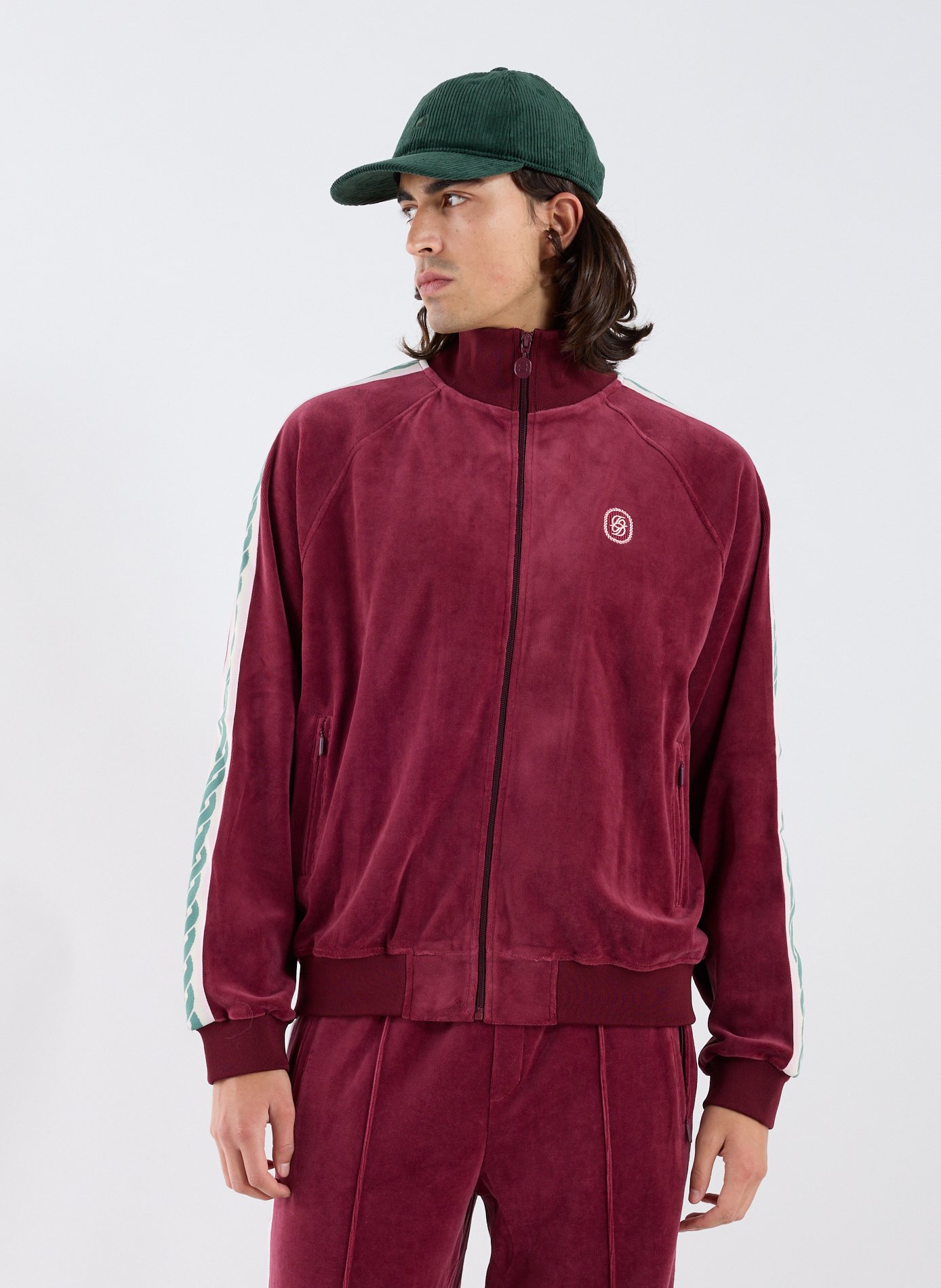 The velvet tracksuit jacket DROLE DE MONSIEUR Red
