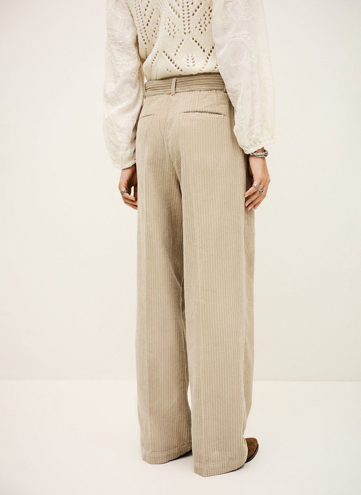 Pantalon large en coton mélangé vanita BA&SH Beige