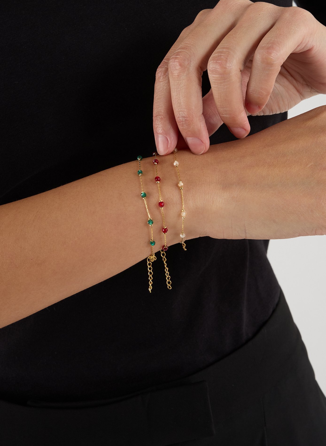 Bracelet with glass beads AU PRINTEMPS PARIS Beige