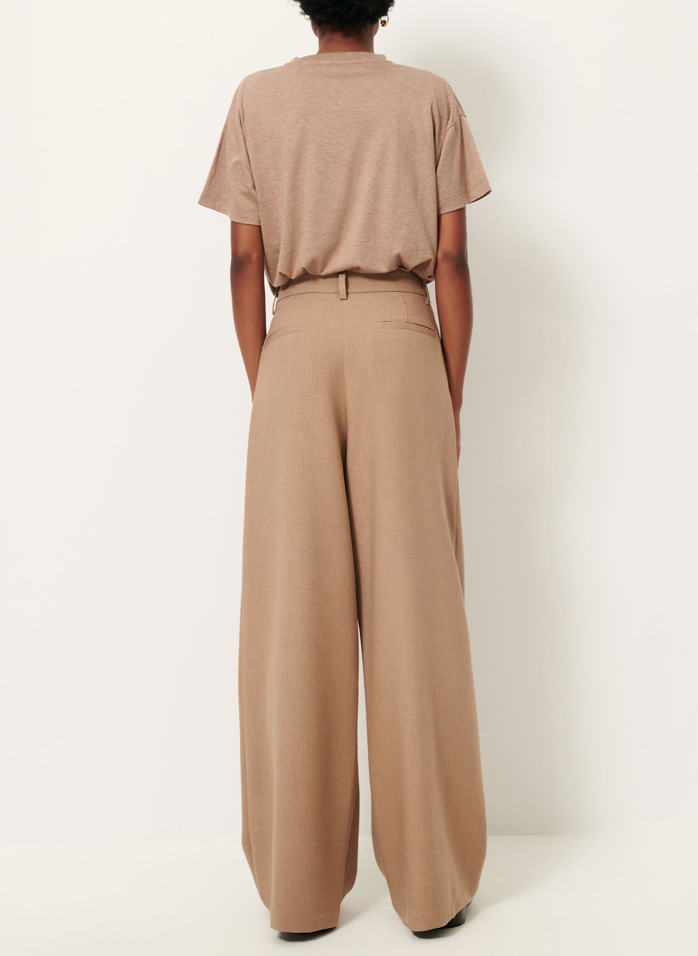 Tee-shirt oversize col rond too SESSUN Beige