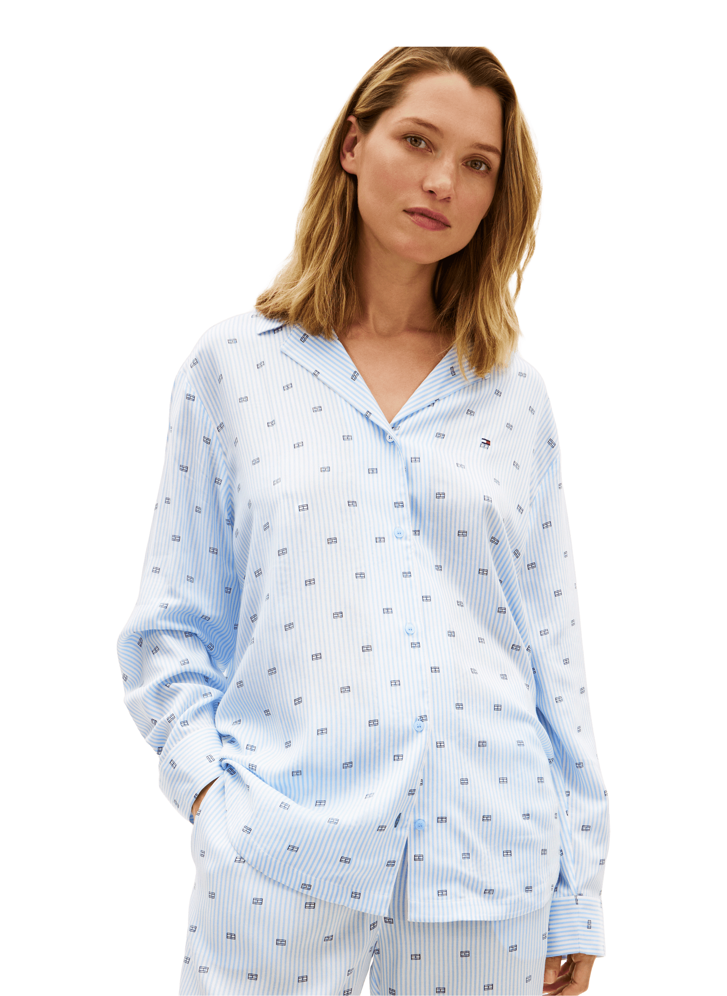 Printed pajama shirt TOMMY HILFIGER Blue