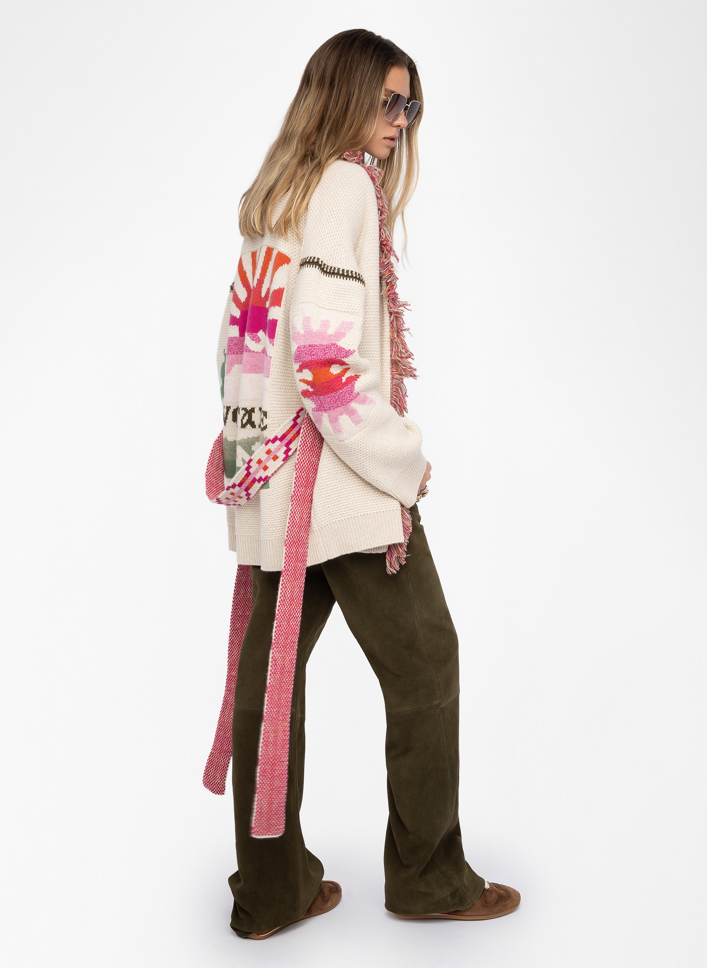 Manteau droit col châle en laine et cachemire alpa ZADIG&VOLTAIRE Beige