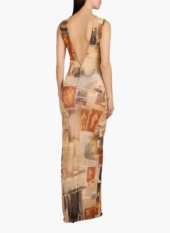 Fitted long dress with newspaper print Multicolour Jean paul gaultier - Women | Printemps.com Fitted long dress with newspaper print Multicolour Jean paul gaultier - Women | Printemps.com