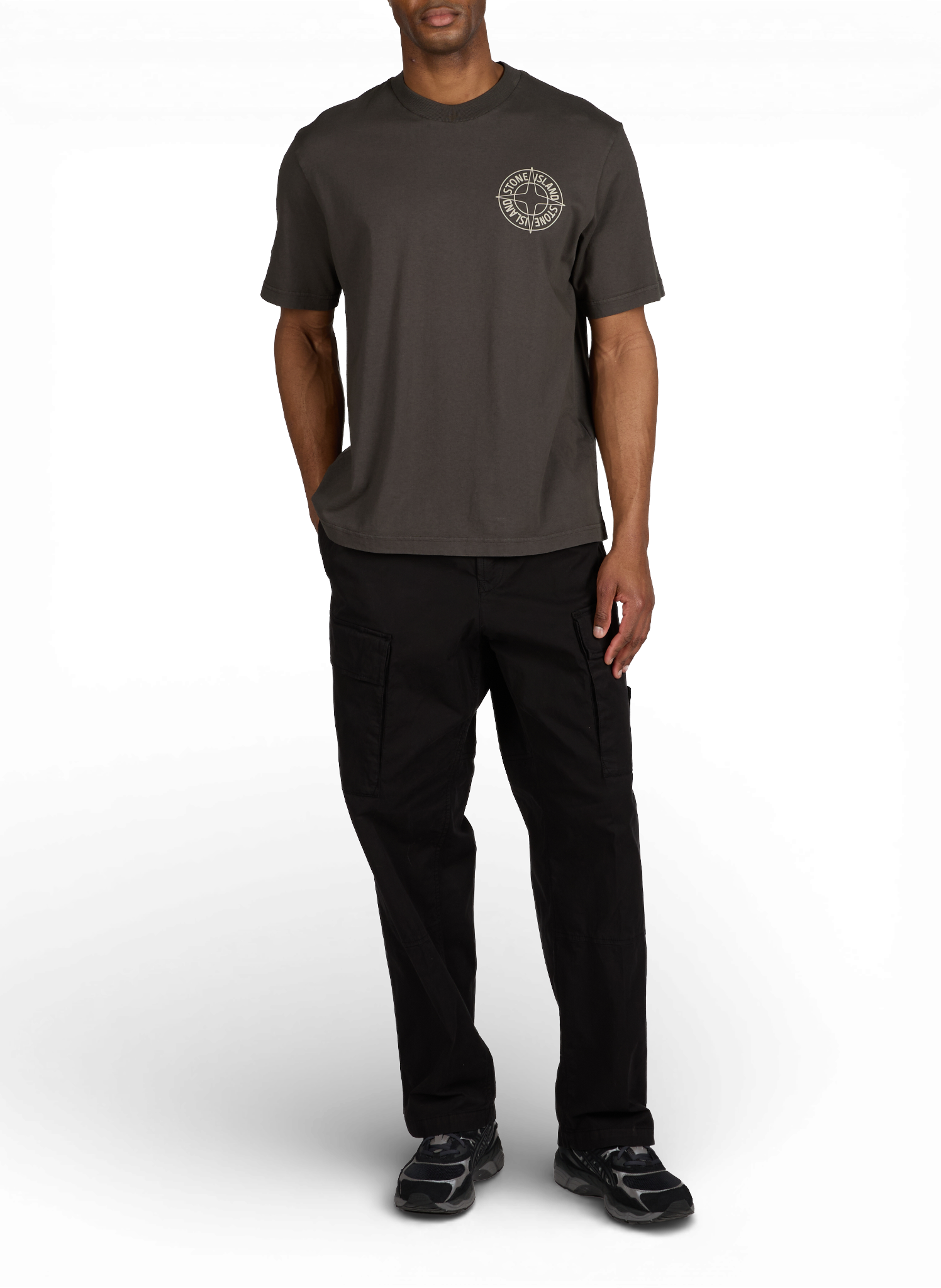 T-shirt avec imprimé STONE ISLAND Gris