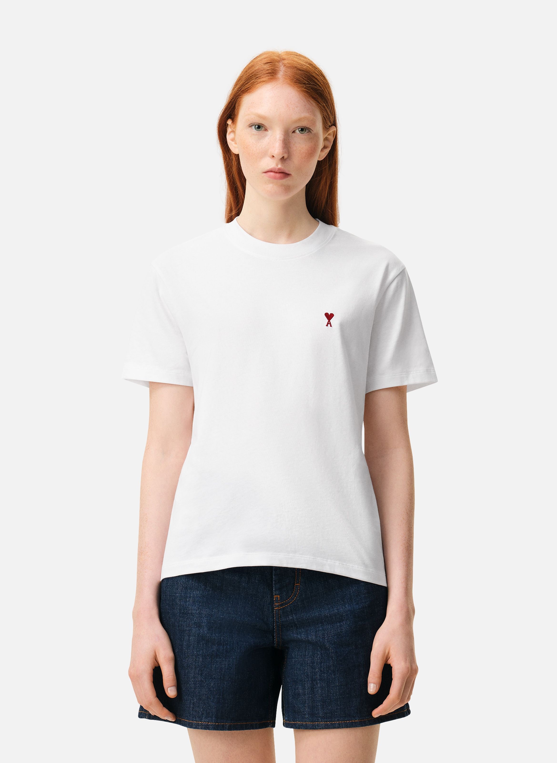 T-shirt Ami de Coeur Rouge unisexe AMI PARIS Blanc