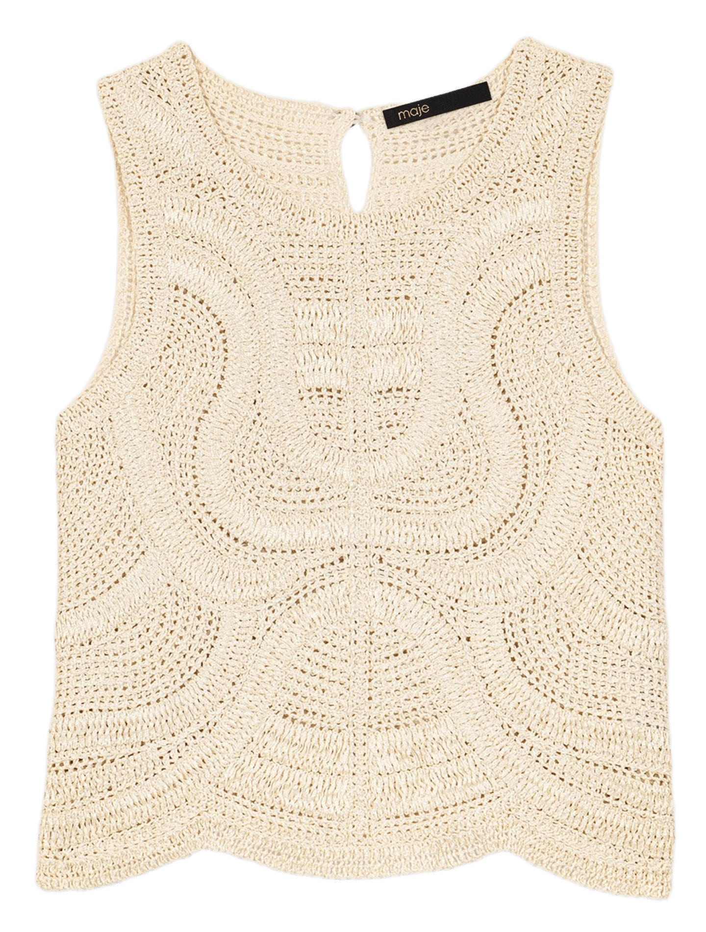 Top droit en crochet MAJE Beige