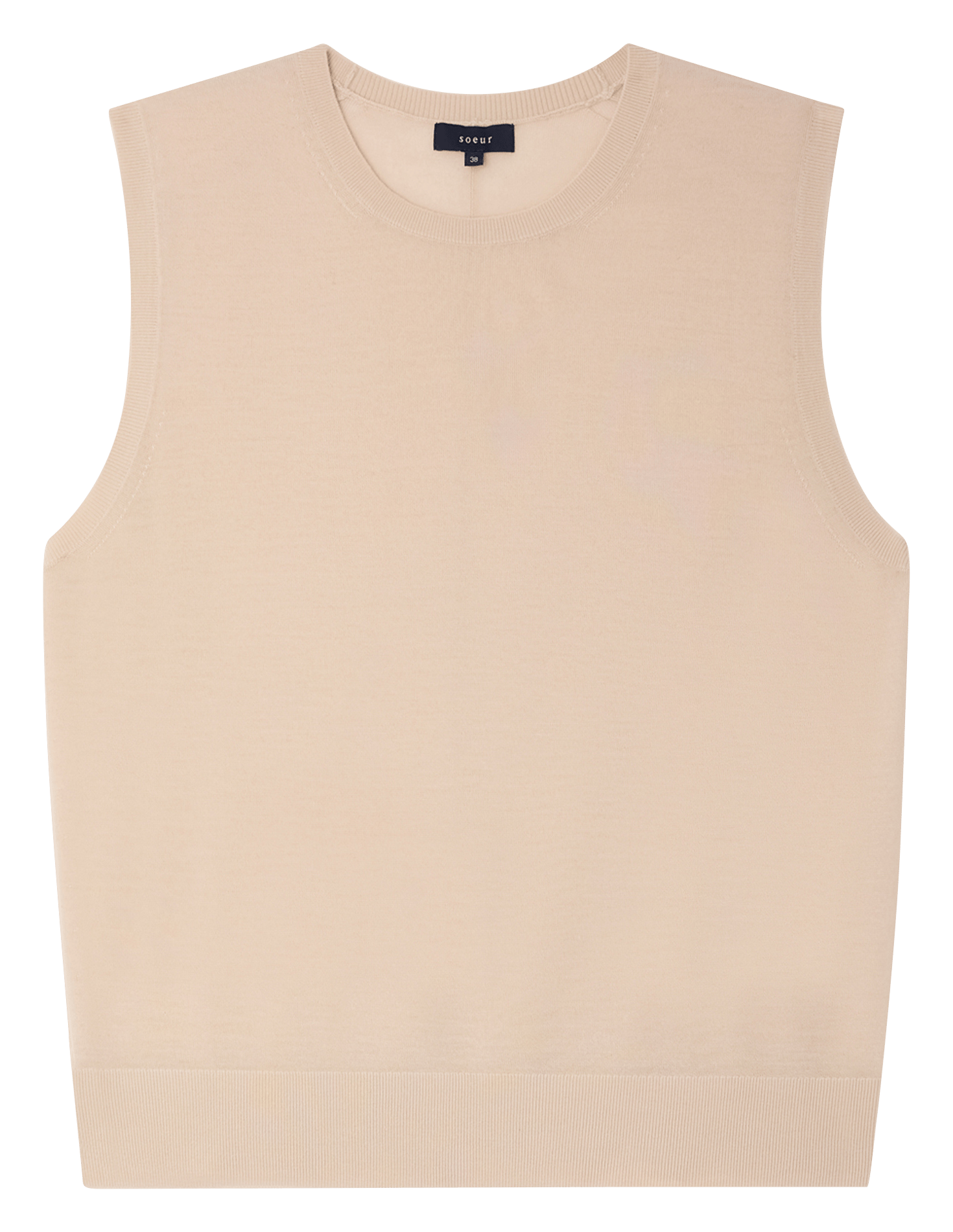 Pull droit sans manches en laine fergie SOEUR Rose