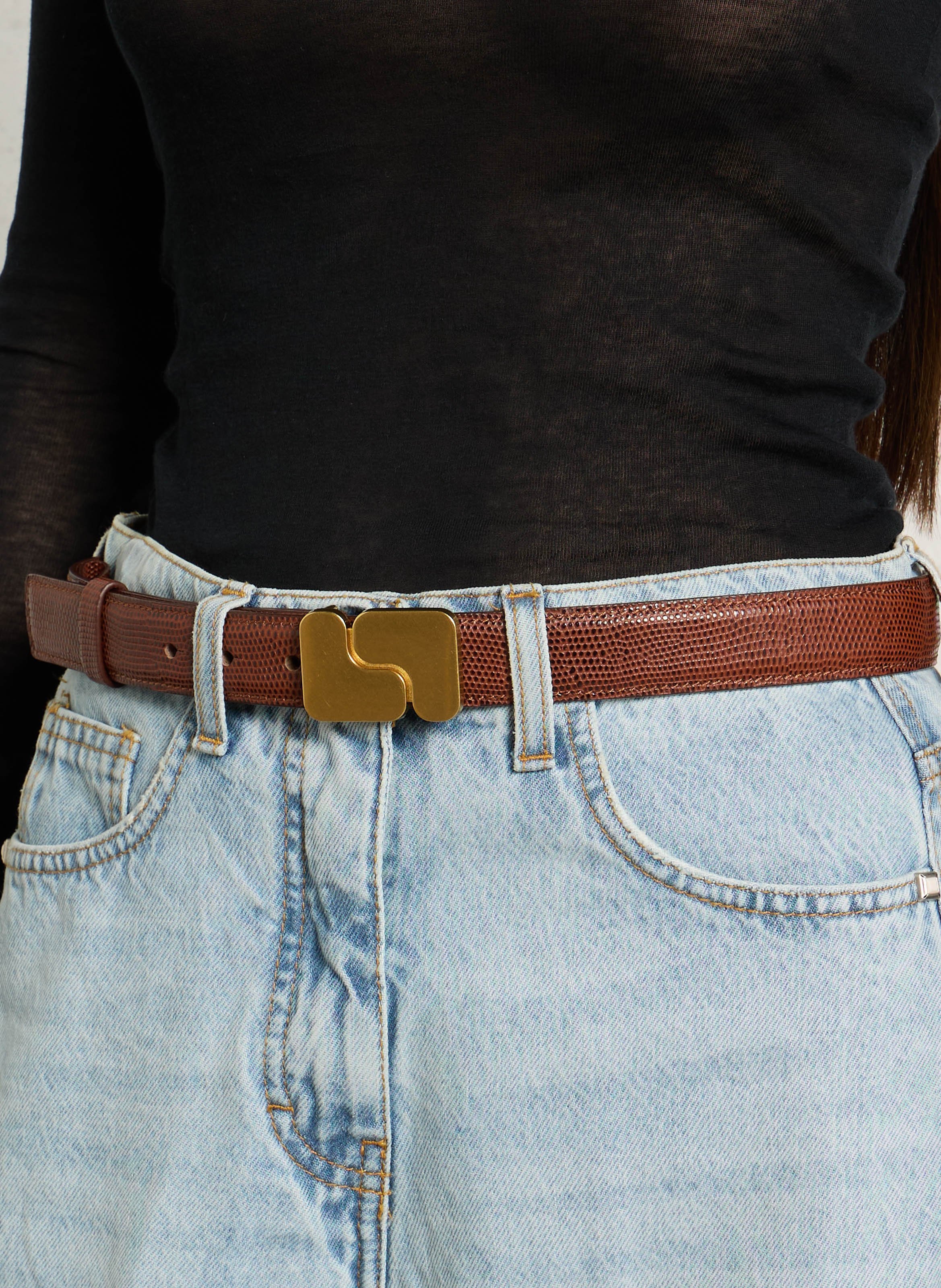 Ceinture en cuir ninon SOEUR Marron