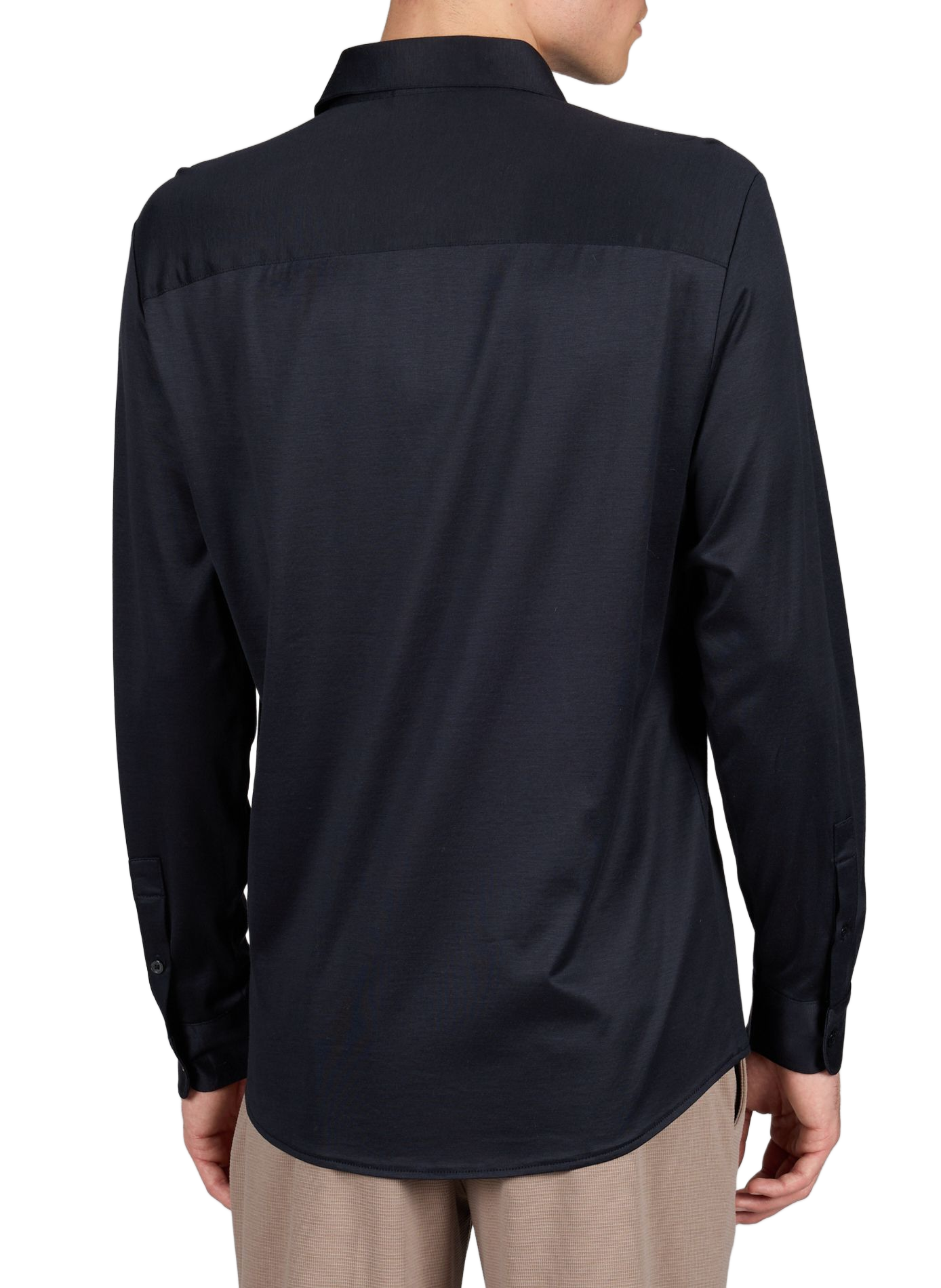 Slim-Fit Hemd aus meliertem Jersey EMPORIO ARMANI Blau