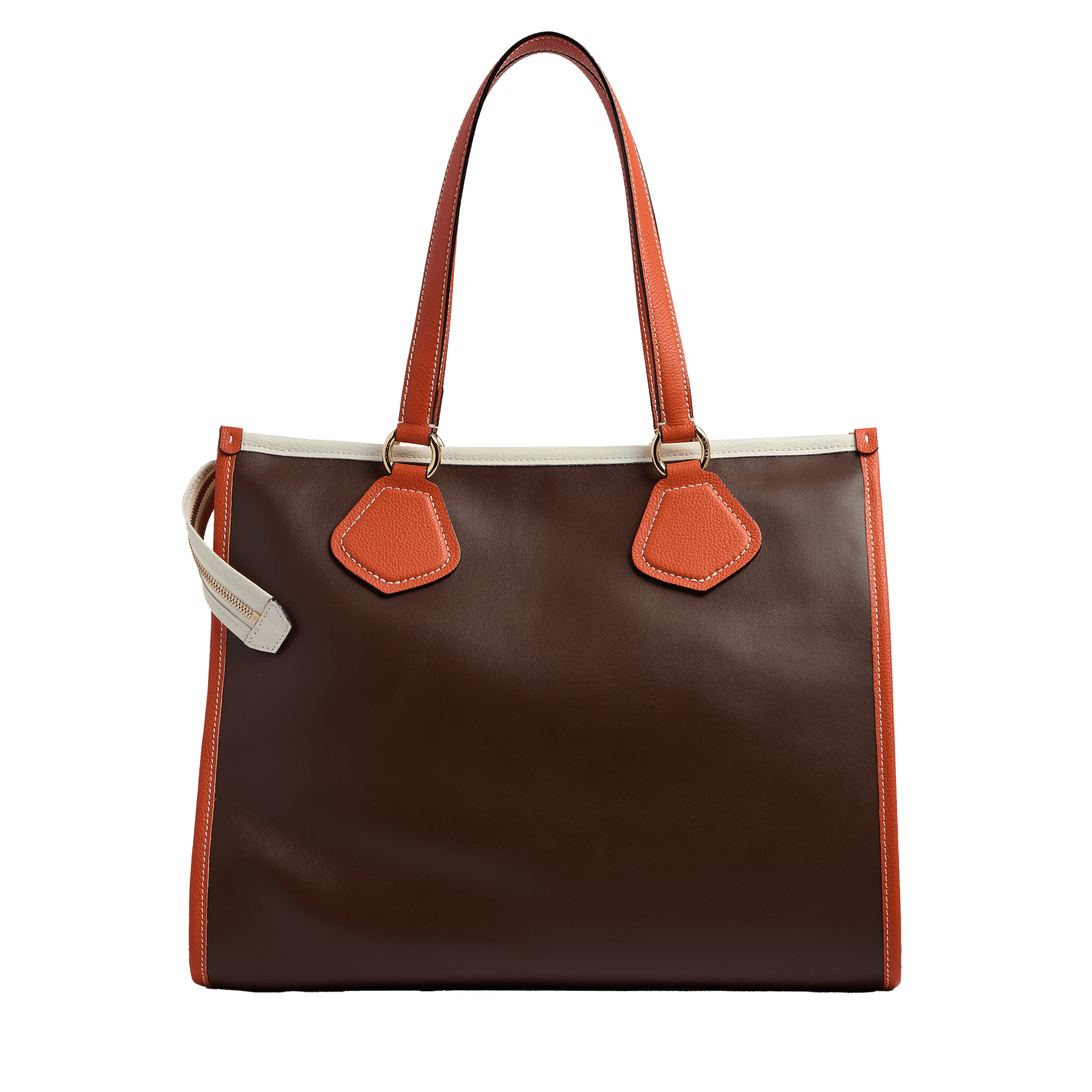 Zipped tote bag large lancel tote in leather LANCEL Orange