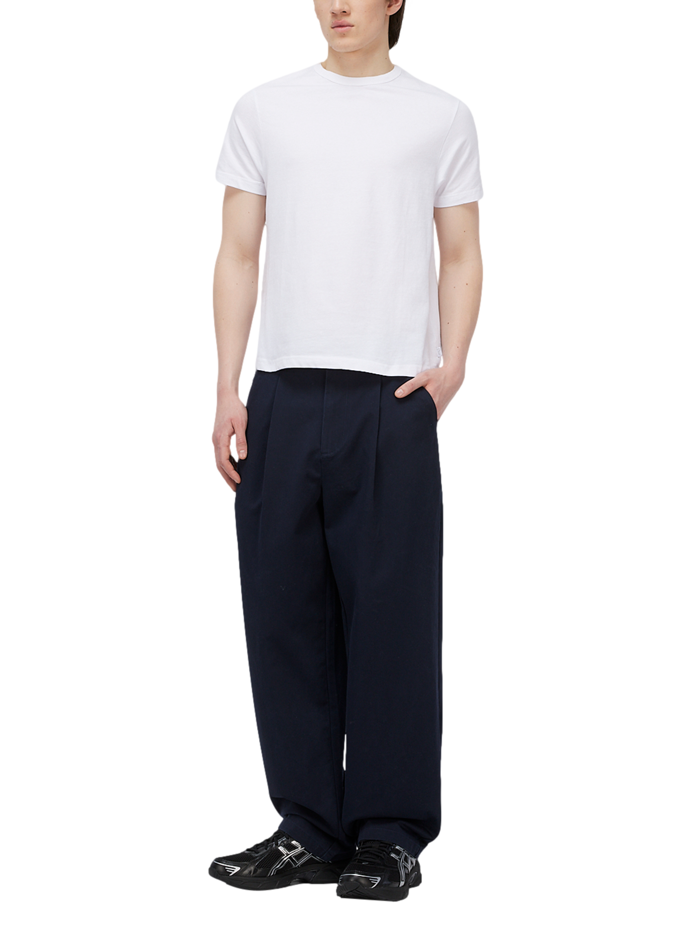Pantalon ample uni à plis en coton  DIME Bleu