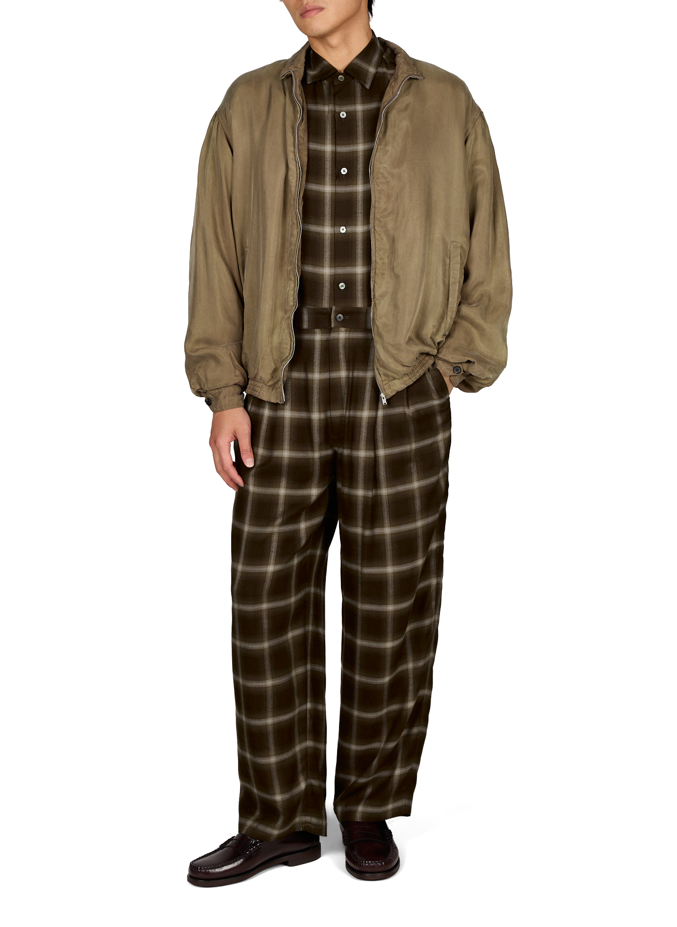Chaqueta con cuello alto y dobladillo elástico SSSTEIN Caqui