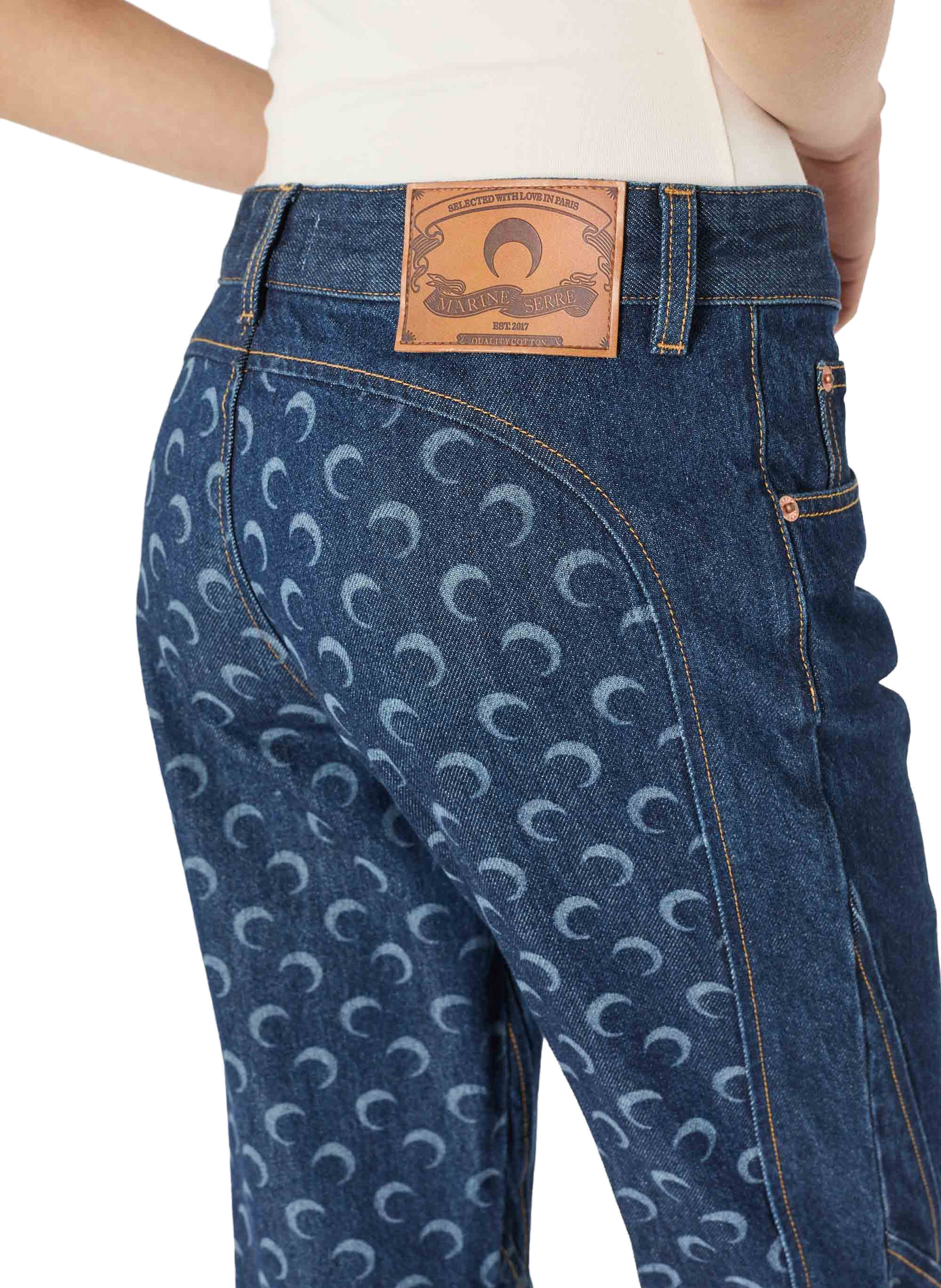 Midnight blue denim slim fit jeans MARINE SERRE Blue