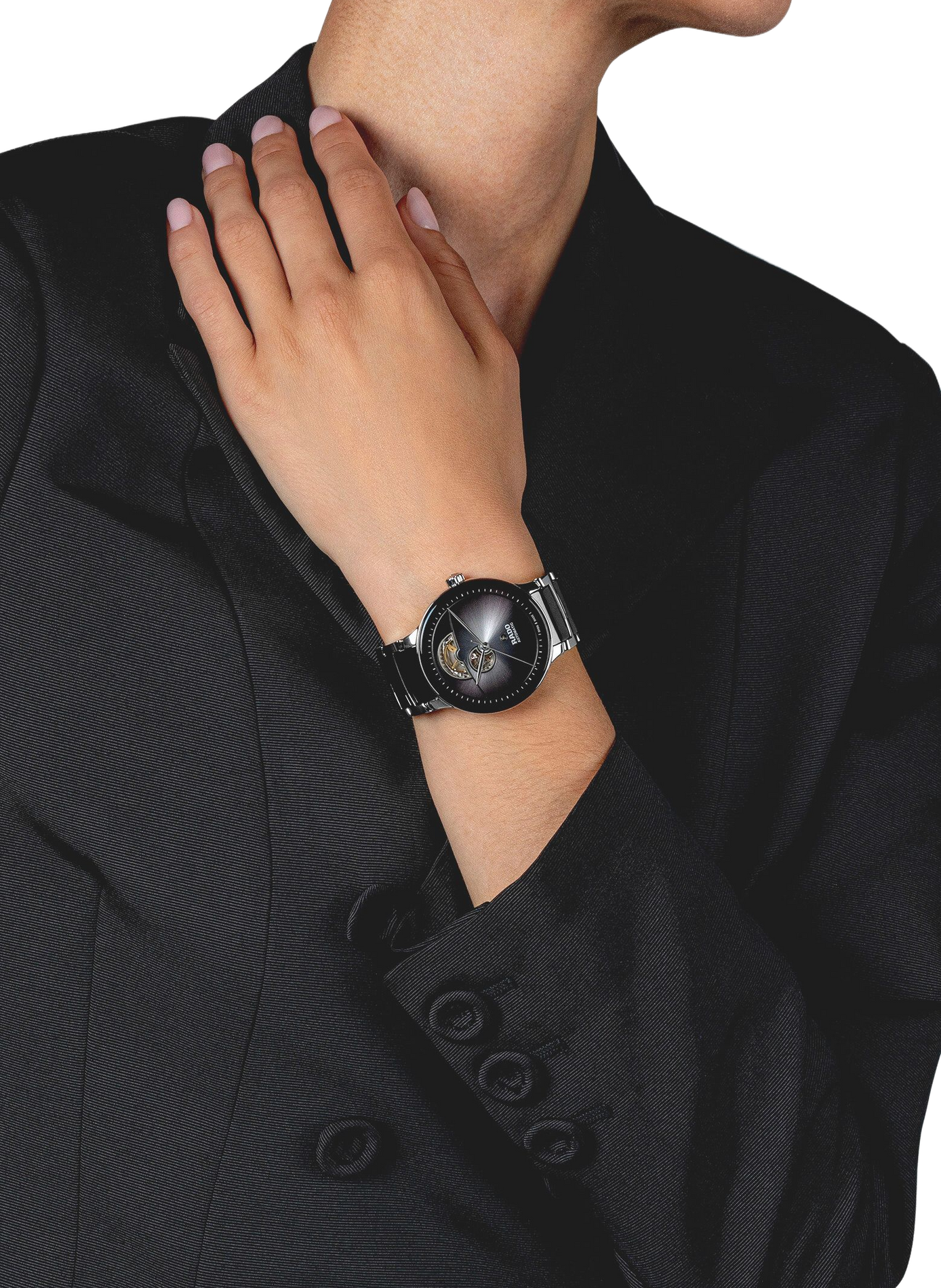 Montre automatique Centrix Automatic Open Heart en céramique RADO Argent