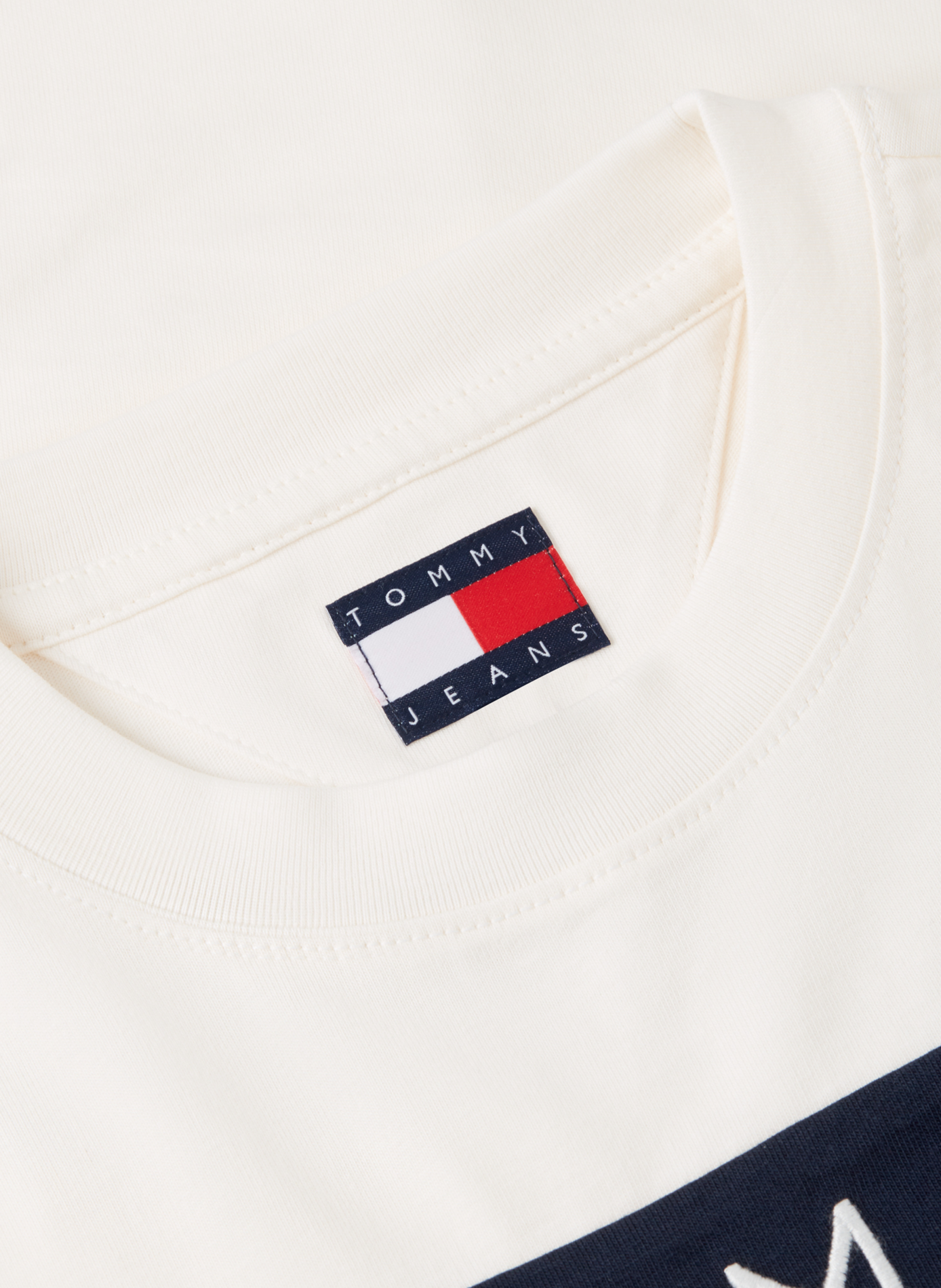 Straight printed cotton T-shirt TOMMY HILFIGER Beige