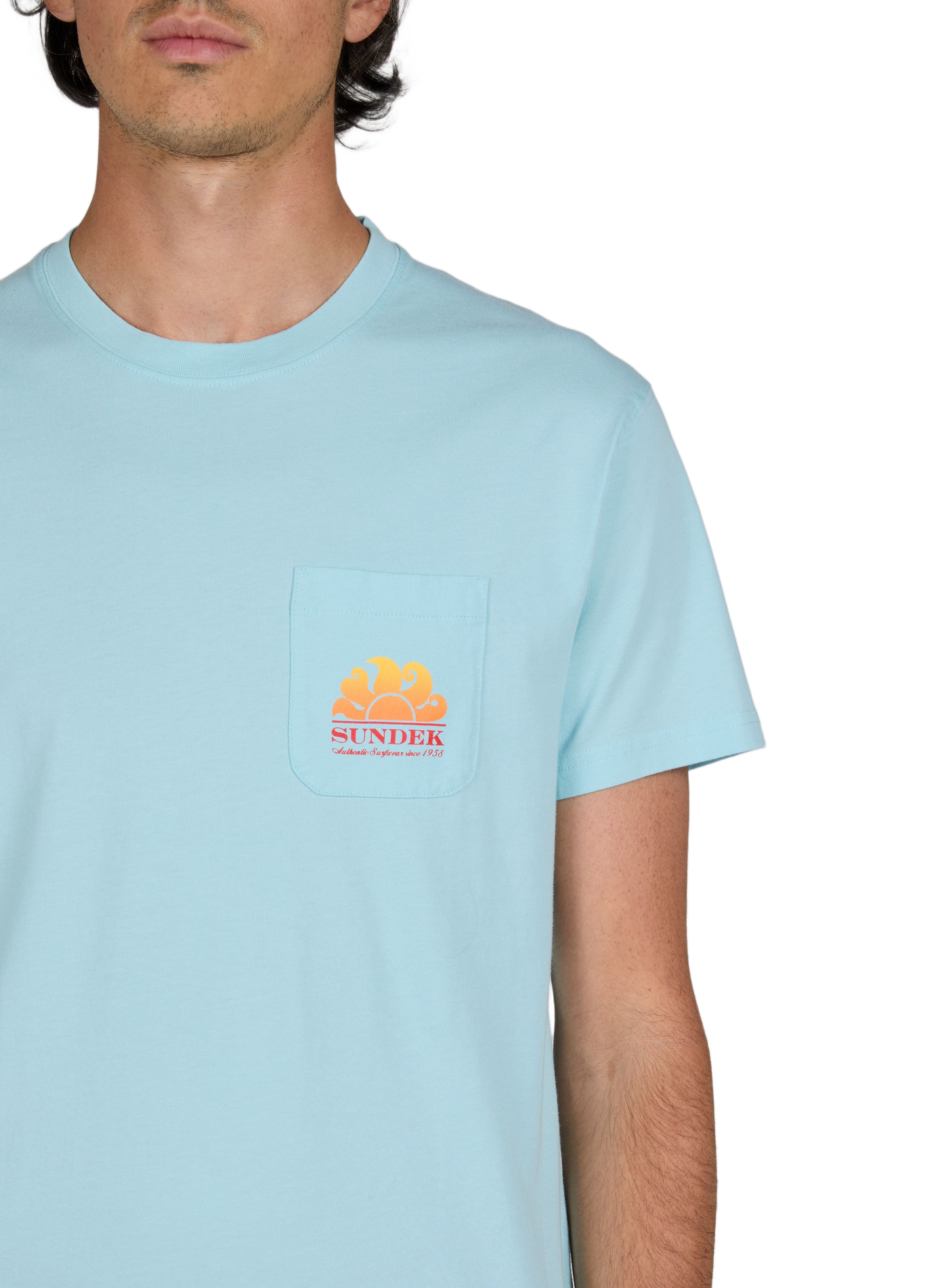 Round neck printed t-shirt SUNDEK Blue