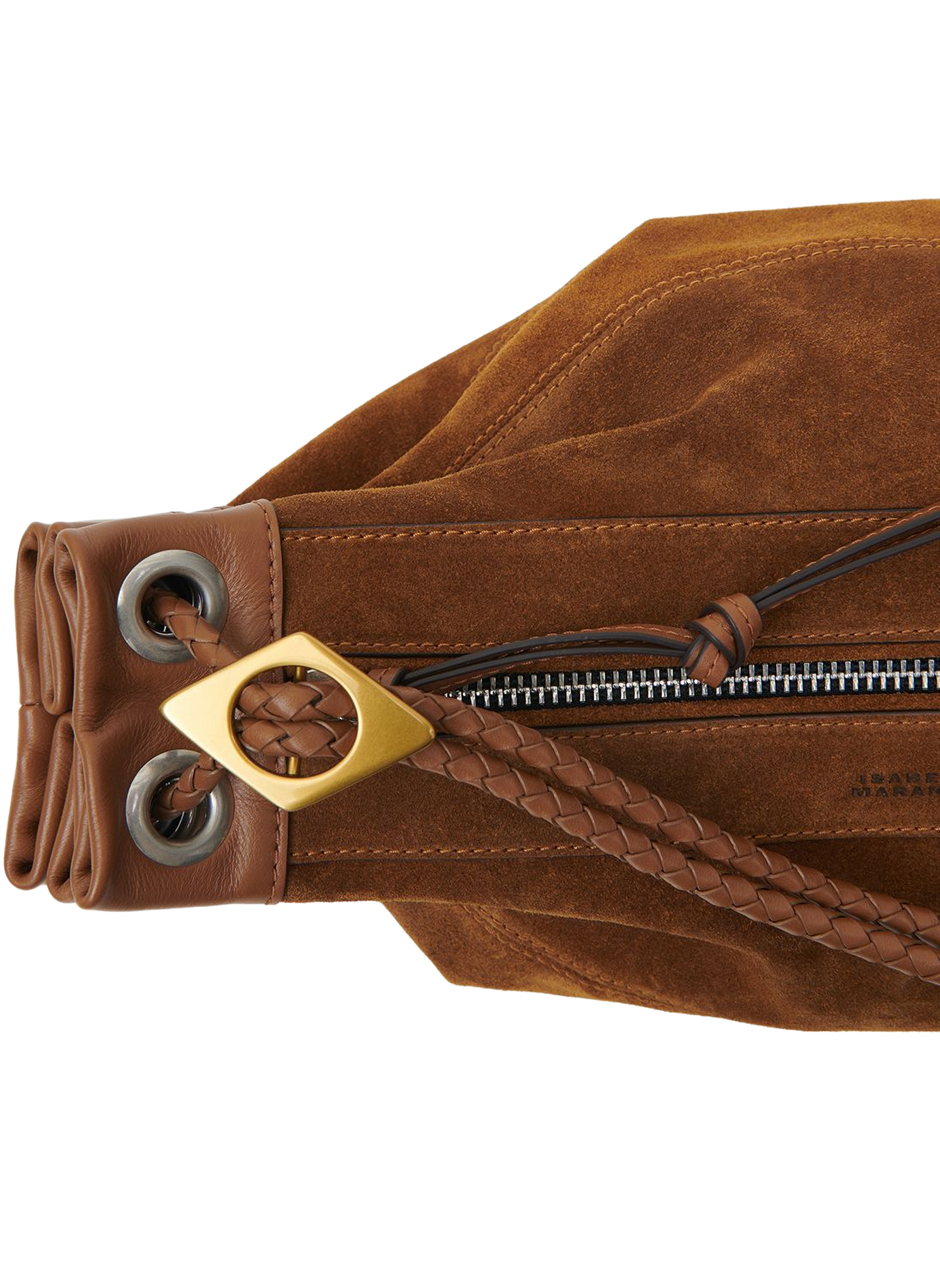 Maia Medium Schultertasche aus Veloursleder ISABEL MARANT Braun