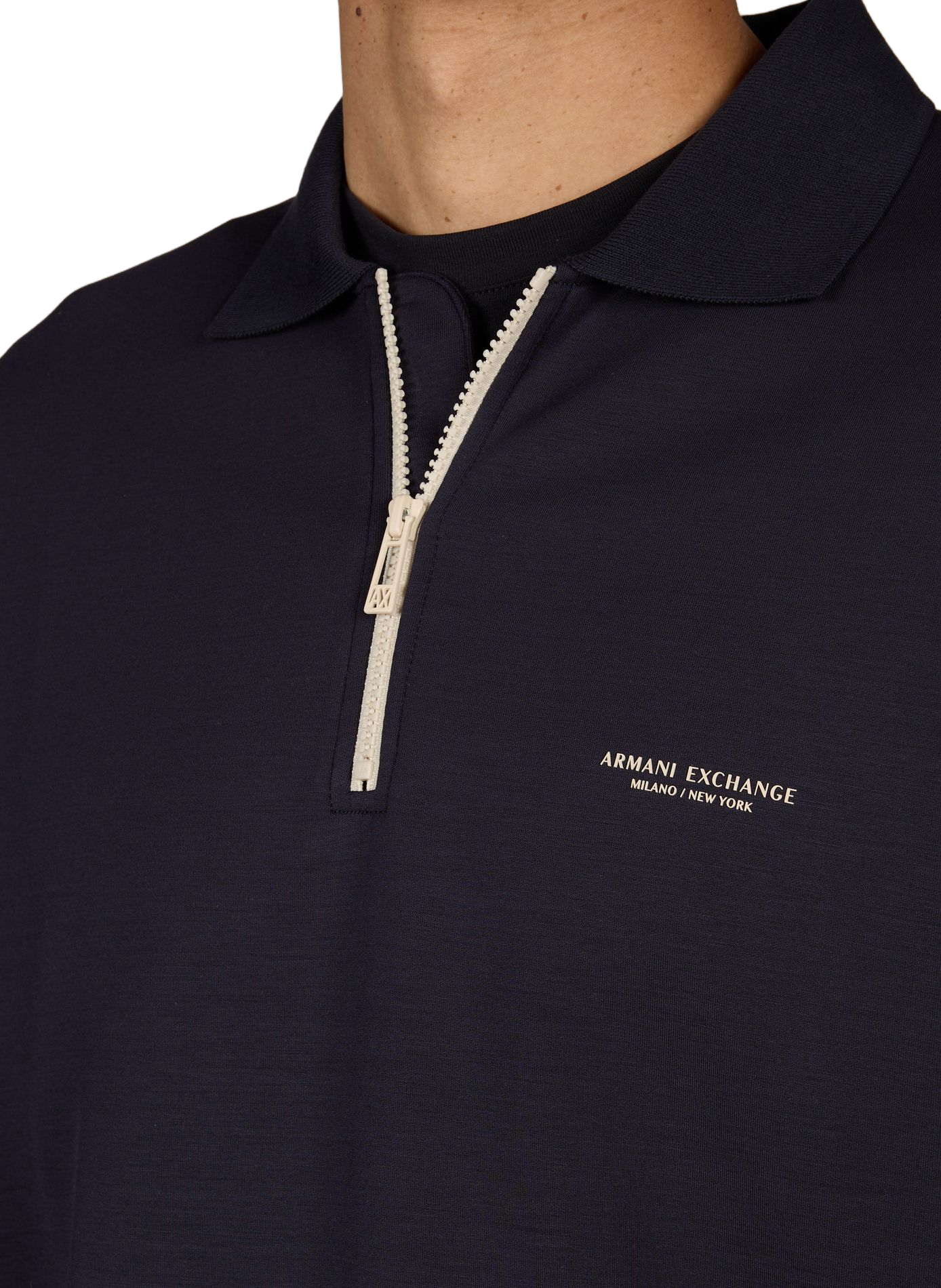 Zip-neck sweatshirt with logo ARMANI EXCHANGE Blue