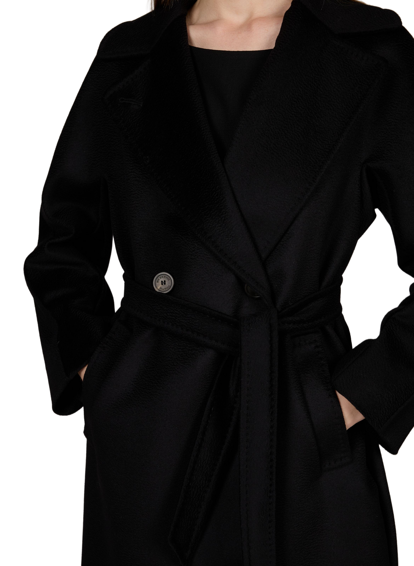 Straight virgin wool coat MAX MARA WEEK END Black