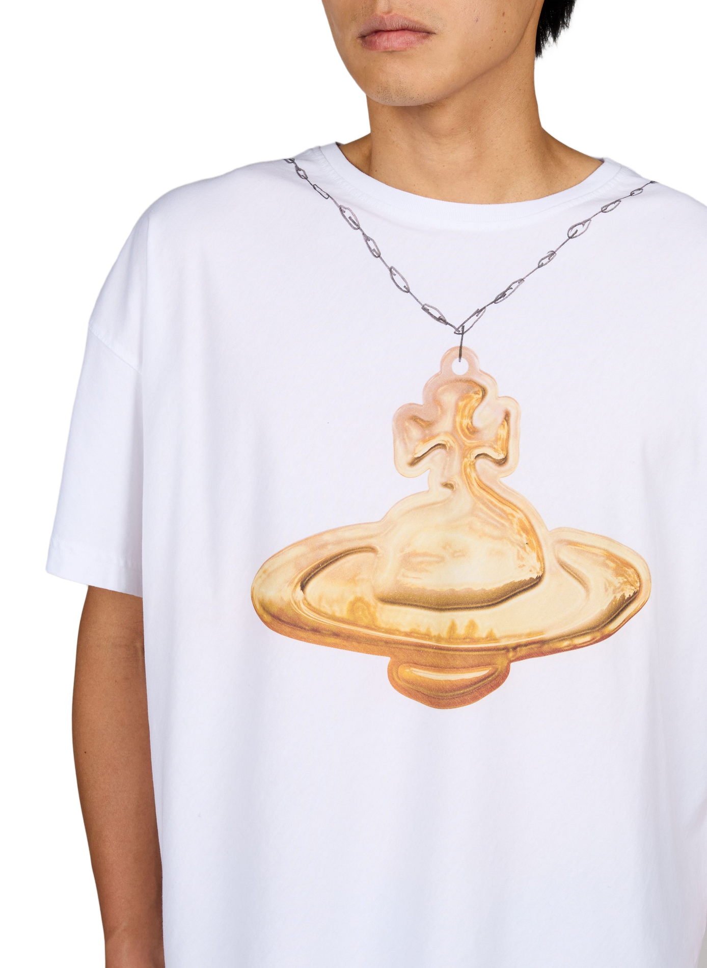 Loose Fit Printed Cotton T-shirt VIVIENNE WESTWOOD White