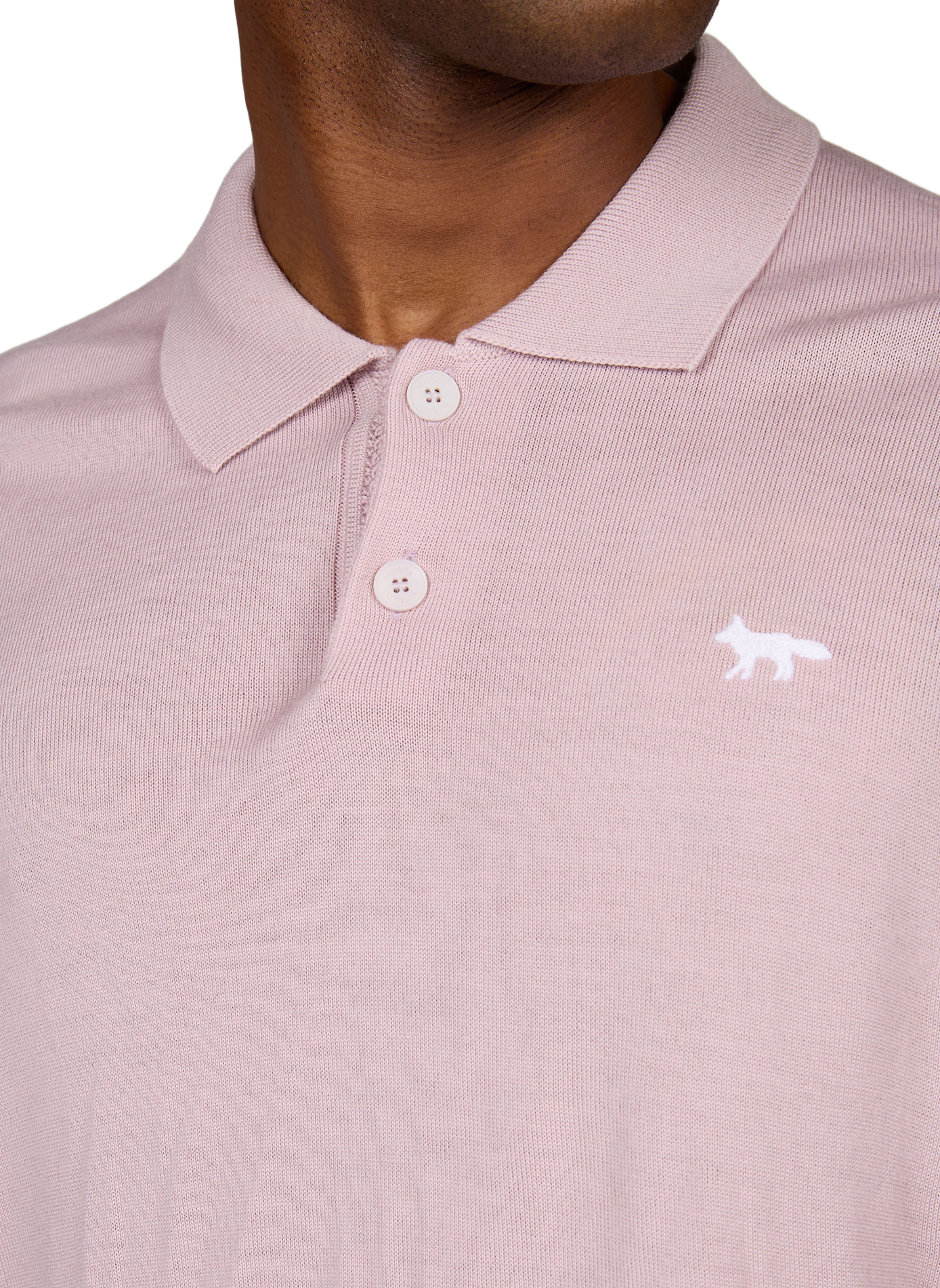 Polo mit Reißverschlusskragen aus Wolle MAISON KITSUNÉ Rosa