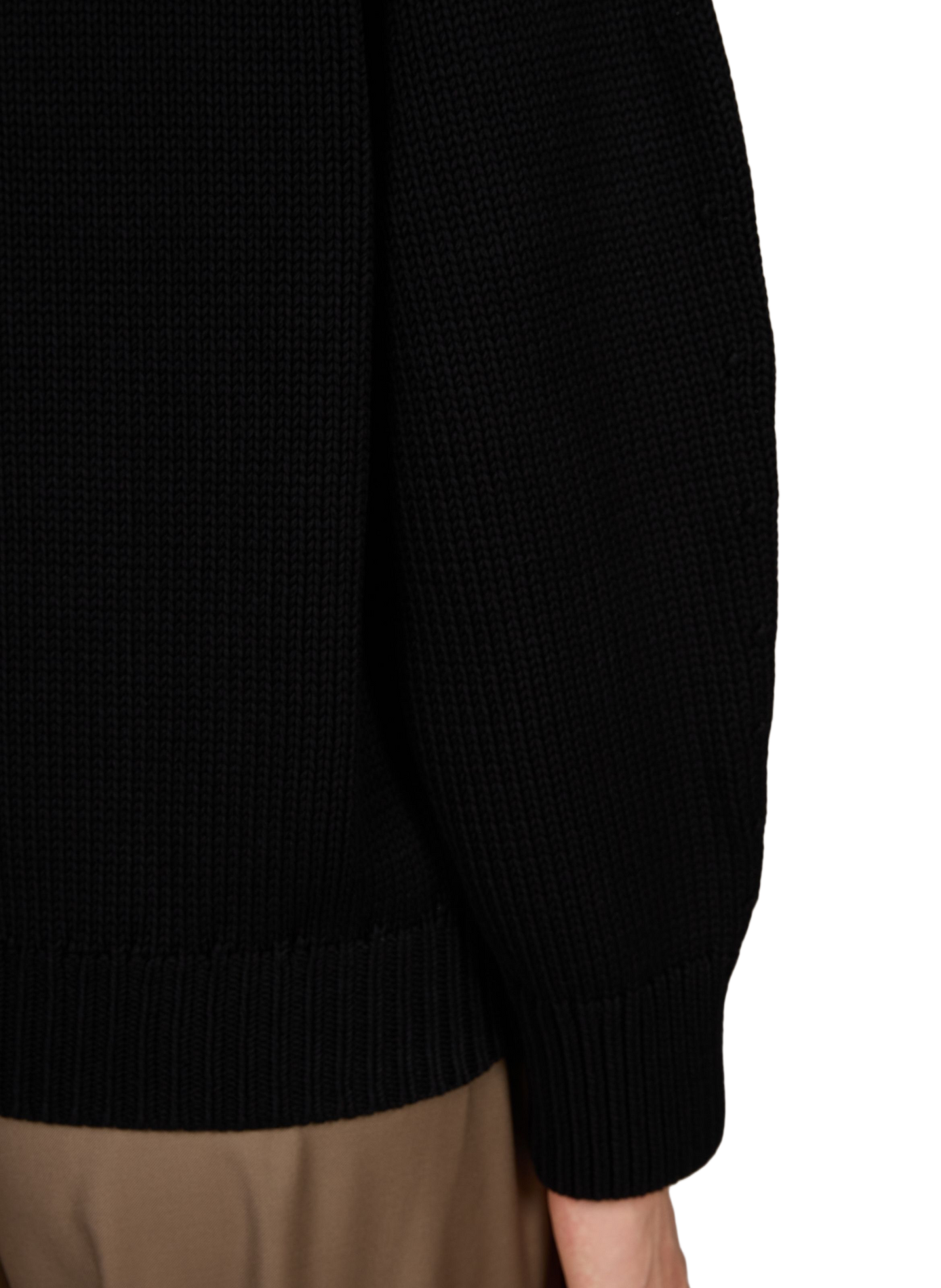 Wide crew neck cotton sweater TOTEME Black