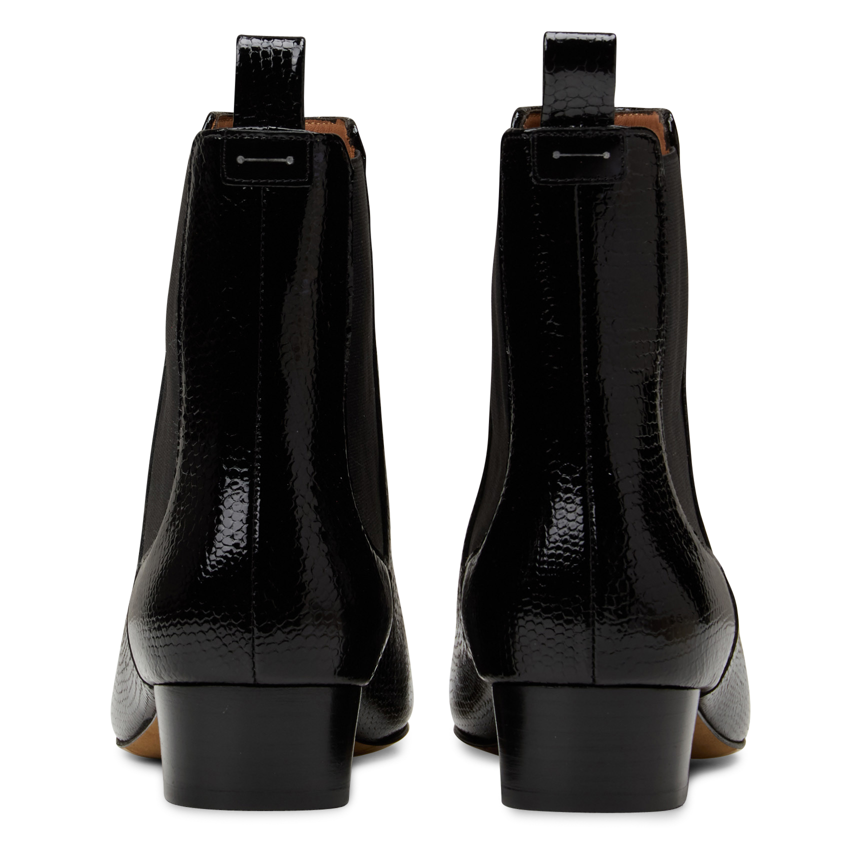 Bottines bout carré en cuir vernis mika ANTHOLOGY Noir