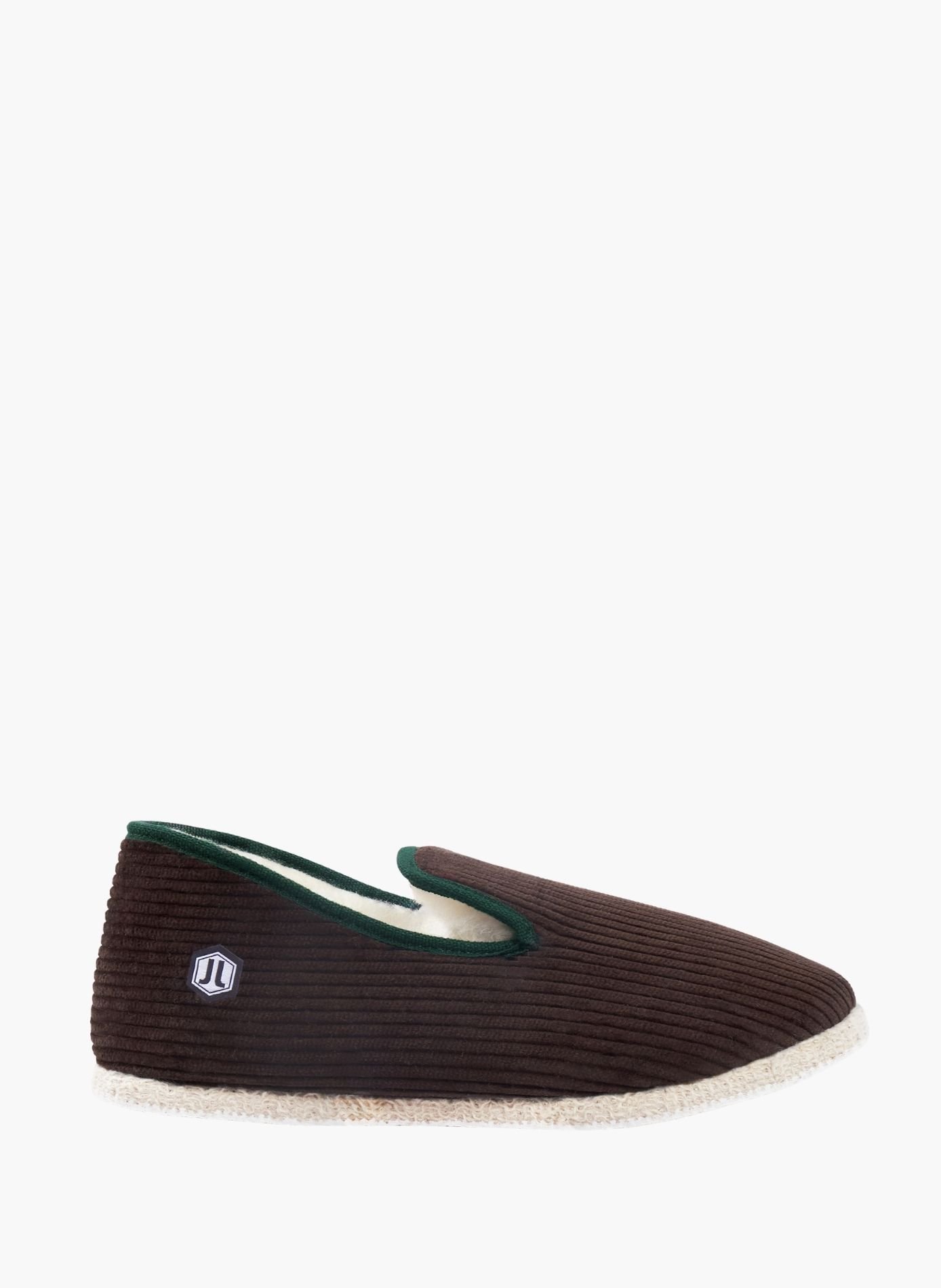 Charentaises tissu  Marron/vert