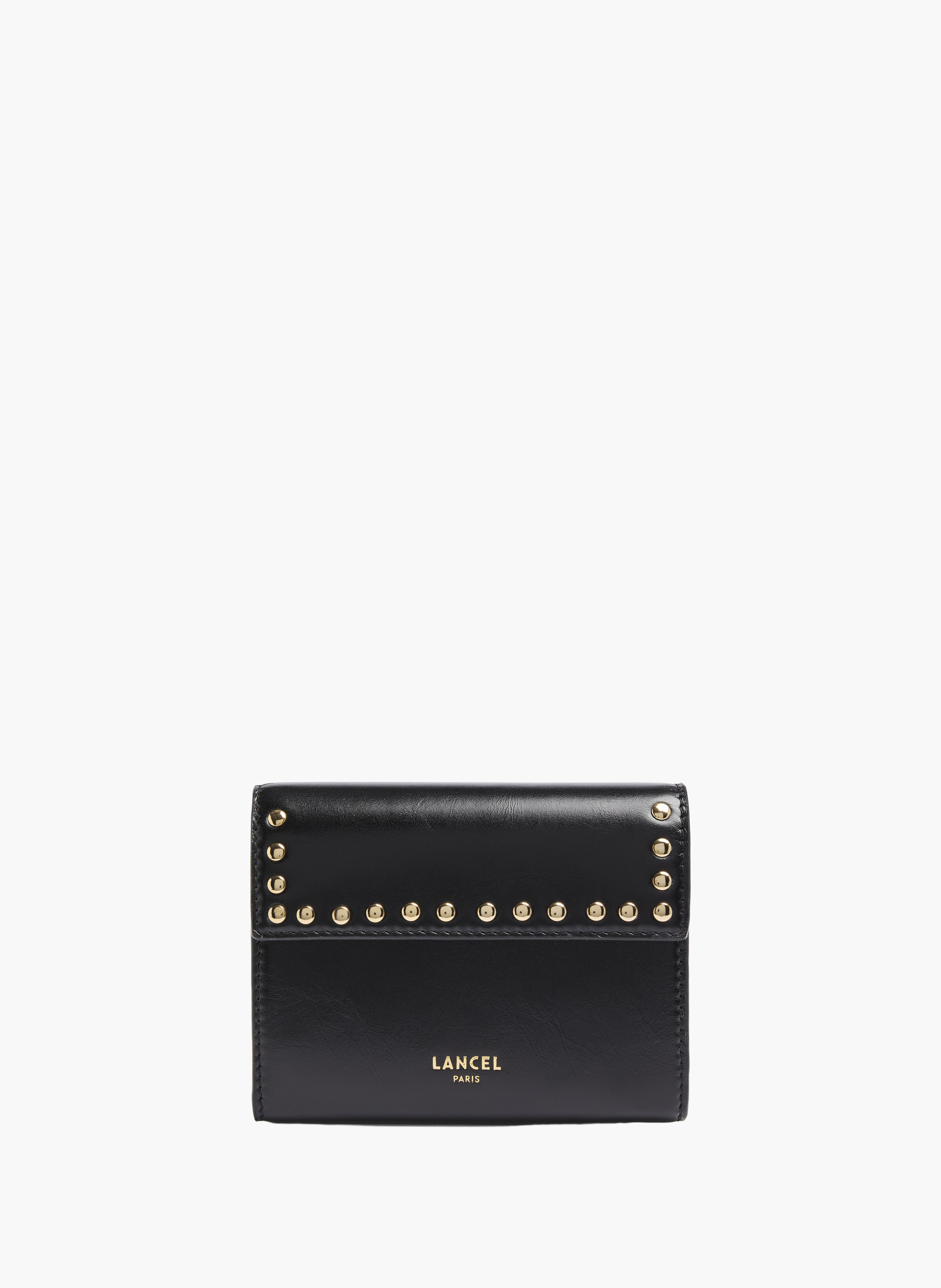Portefeuille à rabat rectangulaire en cuir de vachette vintage lancel LANCEL Noir