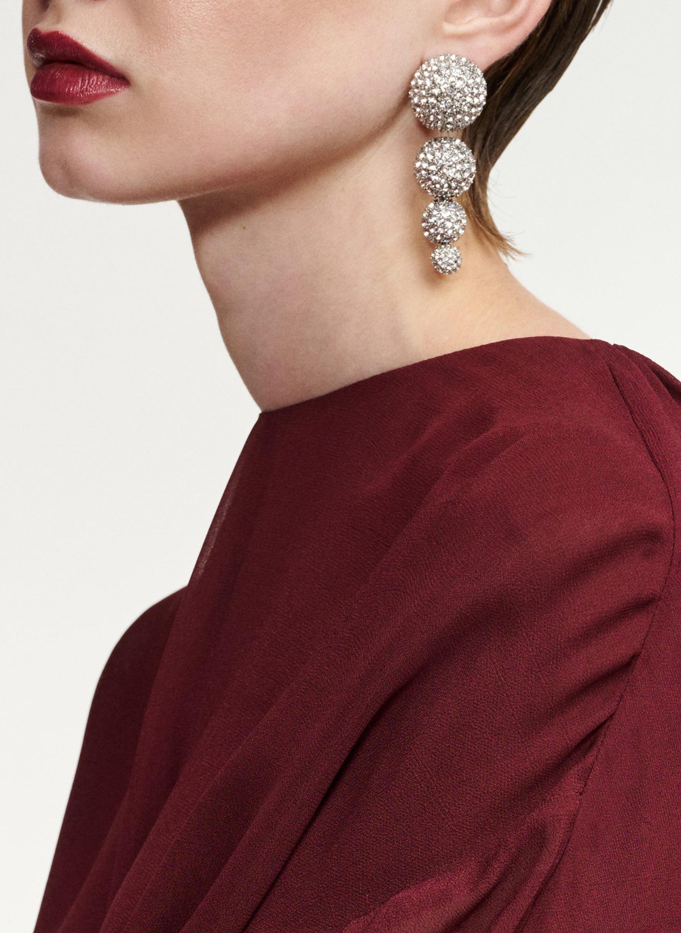 Boucles d'oreilles pendantes ornées de strass kallas ESSENTIEL ANTWERP Argent