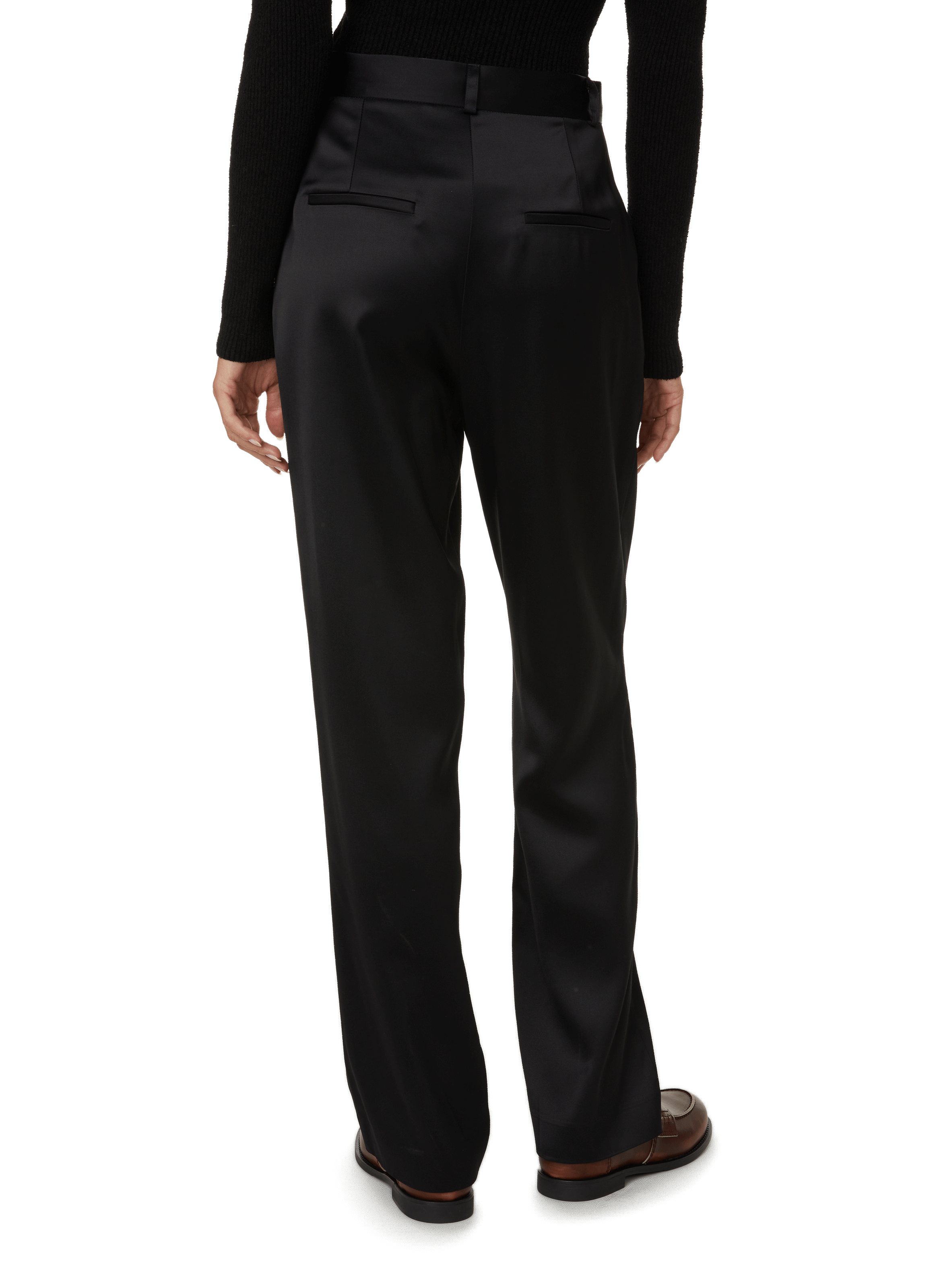 Satin-effect tailored trousers SAISON 1865 Black