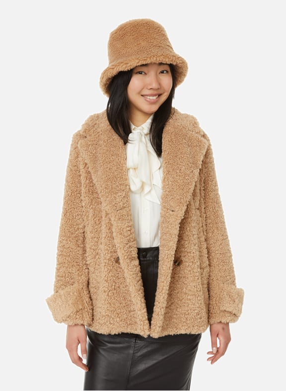 Fur-effect peacoat Beige by SAISON 1865 SAISON 1865 Fur-effect peacoat Beige