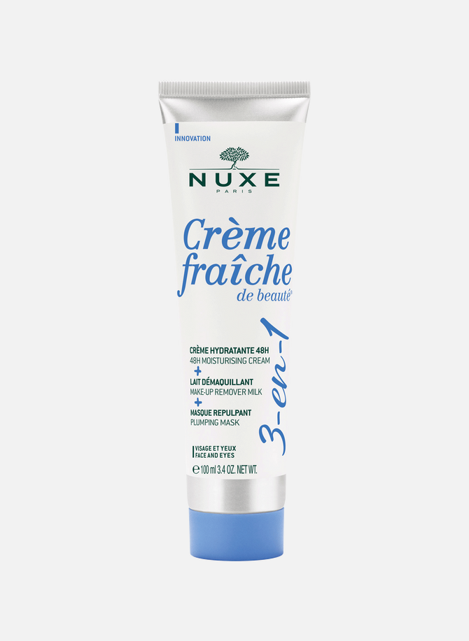 Crème Fraiche de Beauté® 3 في 1، كريم مرطب يدوم 48 ساعة، حليب مزيل للمكياج، قناع نفخ NUXE
