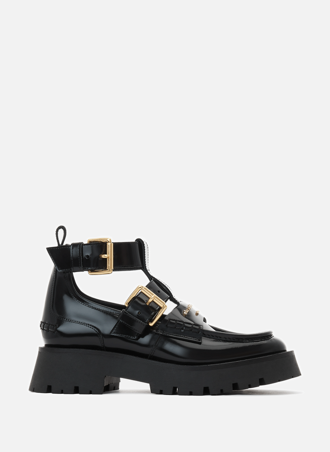 ALEXANDER WANG leather moccasin ankle boots