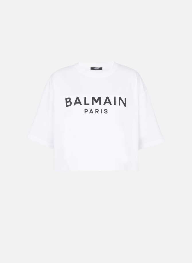 T-shirt court en coton éco-responsable imprimé logo balmain BALMAIN