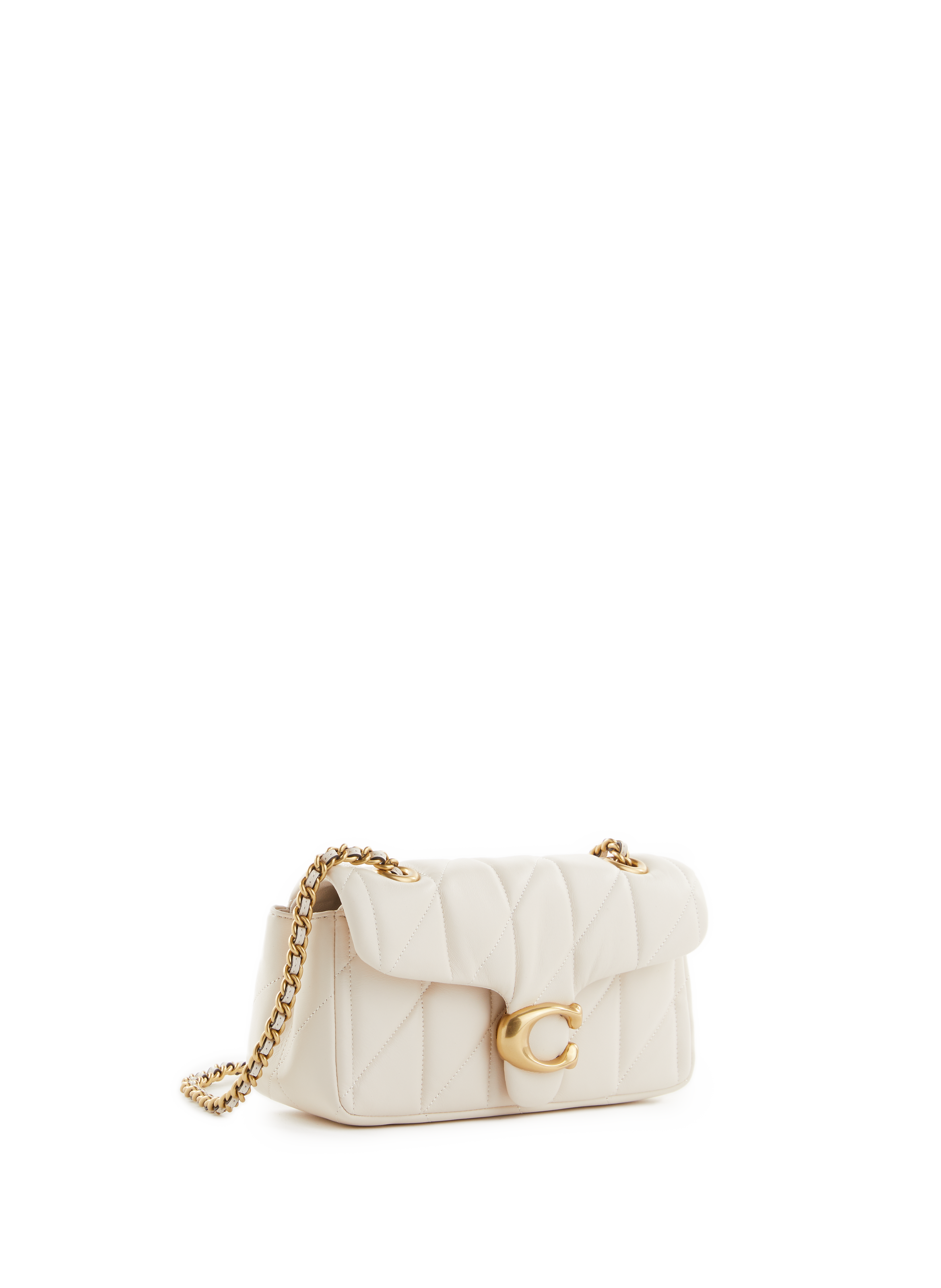 Sac à bandoulière matelassé en cuir COACH Beige