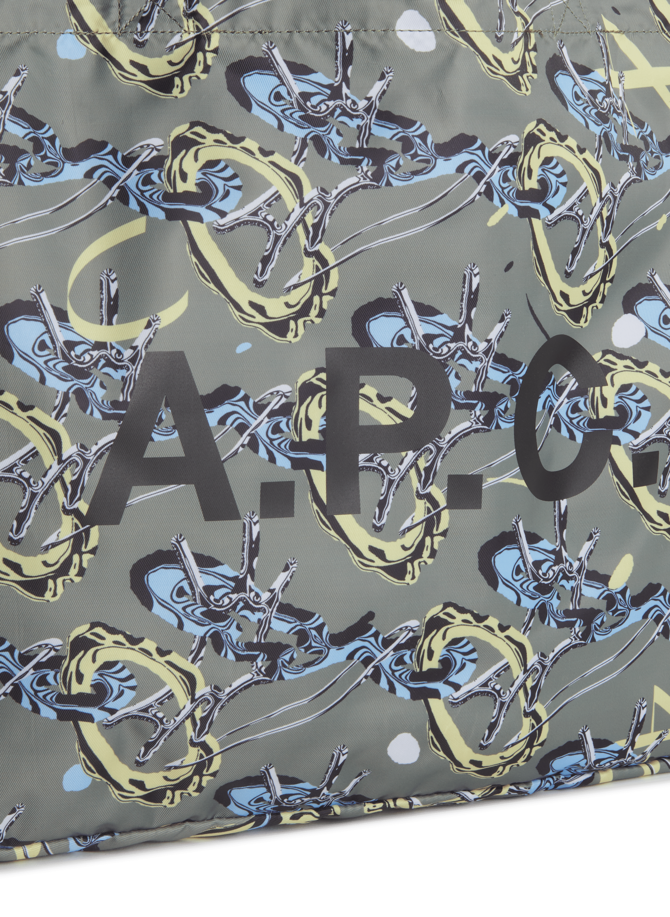 Printed tote bag A.P.C. Green