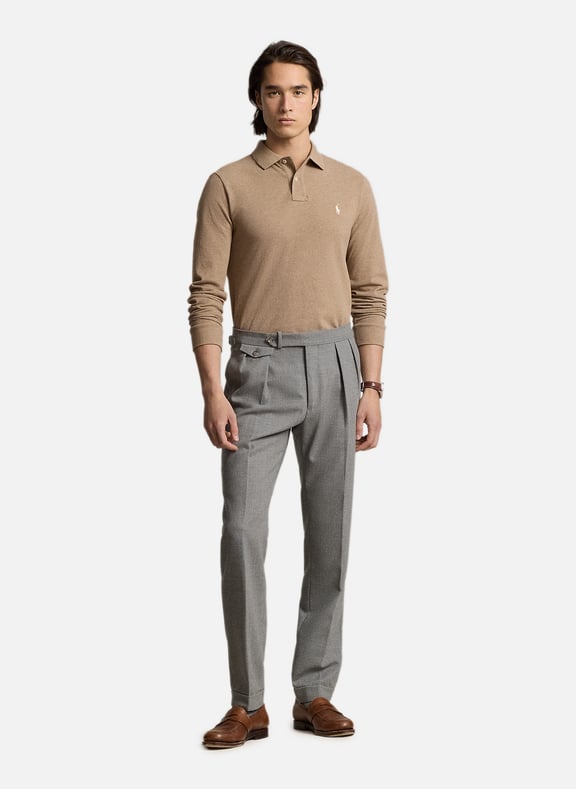 Polo manches longues en coton Marron by POLO RALPH LAUREN POLO RALPH LAUREN Polo manches longues en coton Marron