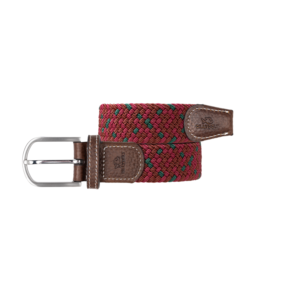 Ceinture tressée élastique multicolore BILLYBELT Rouge