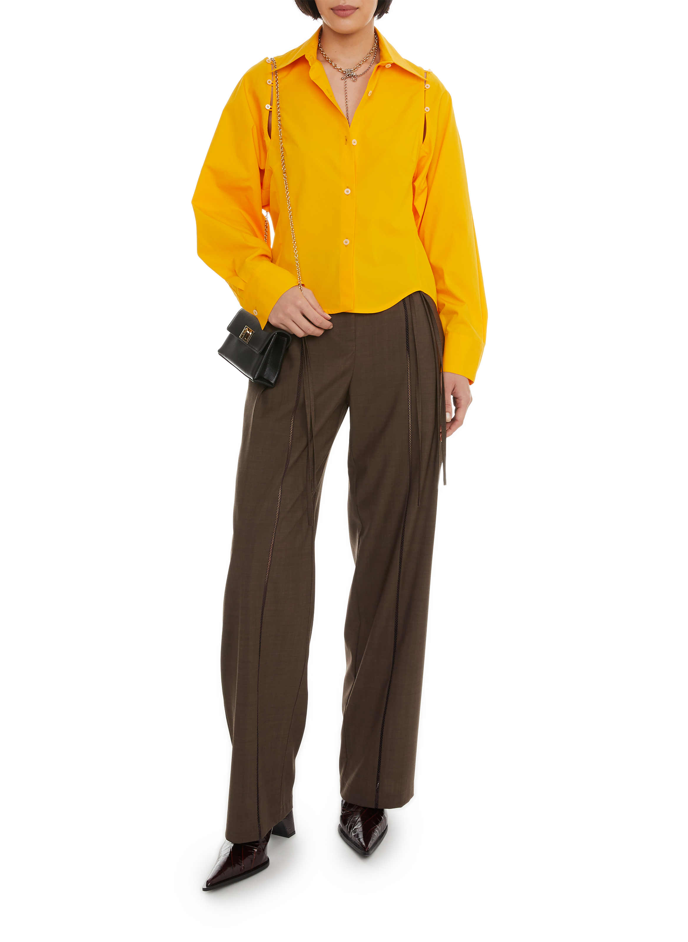 Long-sleeve cotton Shirt  EUDON CHOI Orange