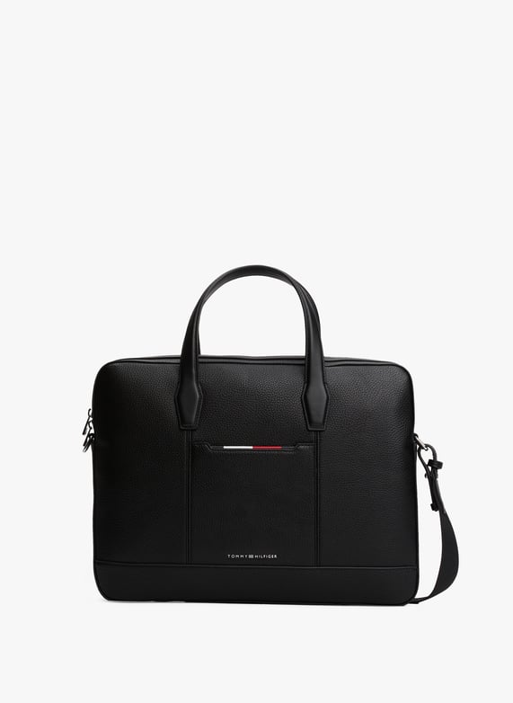 Sacoche à ordinateur en simili cuir | Noir by TOMMY HILFIGER Sacoche à ordinateur en simili cuir Noir