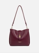Bucket bag - Top Double  Bordeaux - in - or pâle
